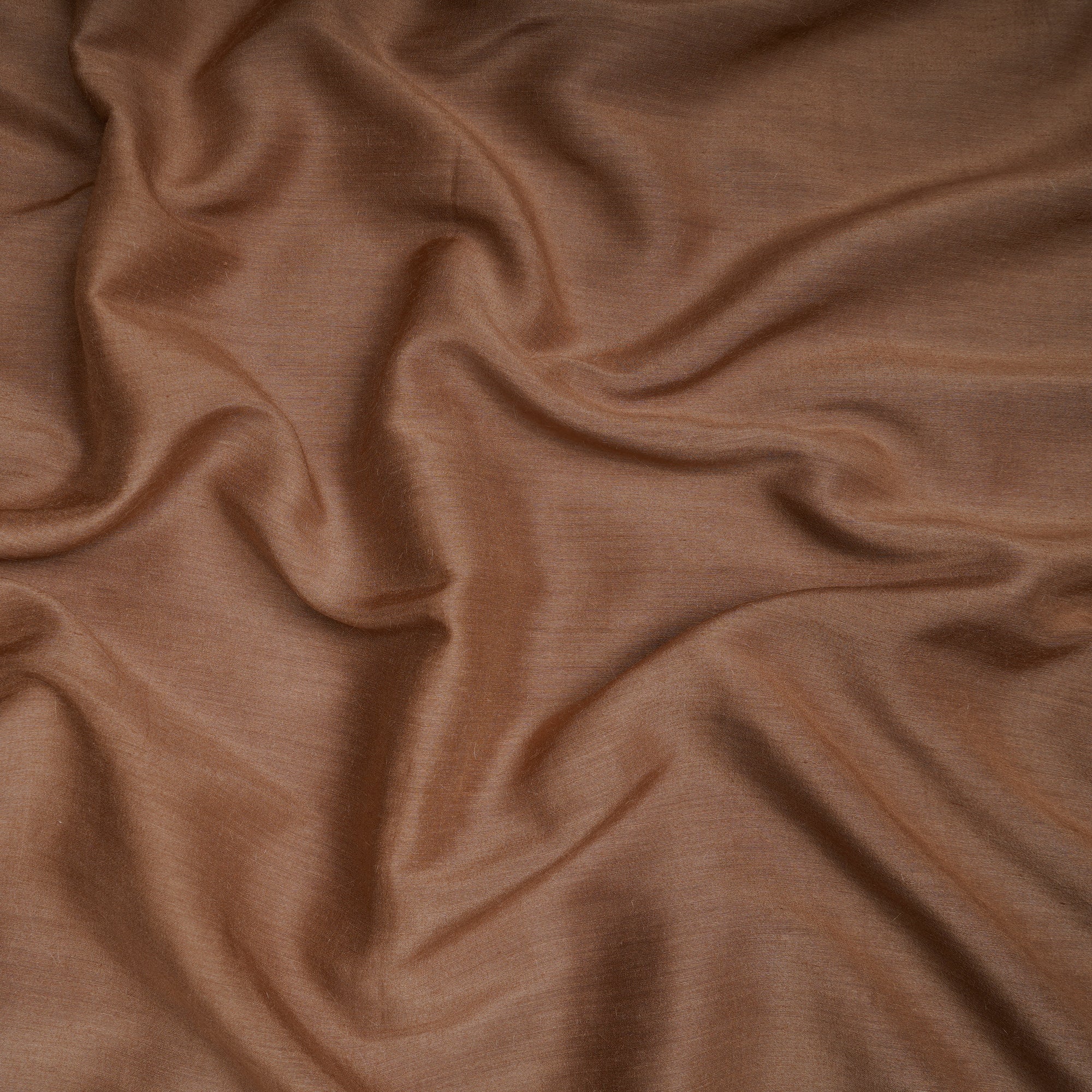Light Brown Piece Dyed Plain Muga Georgette Silk Fabric