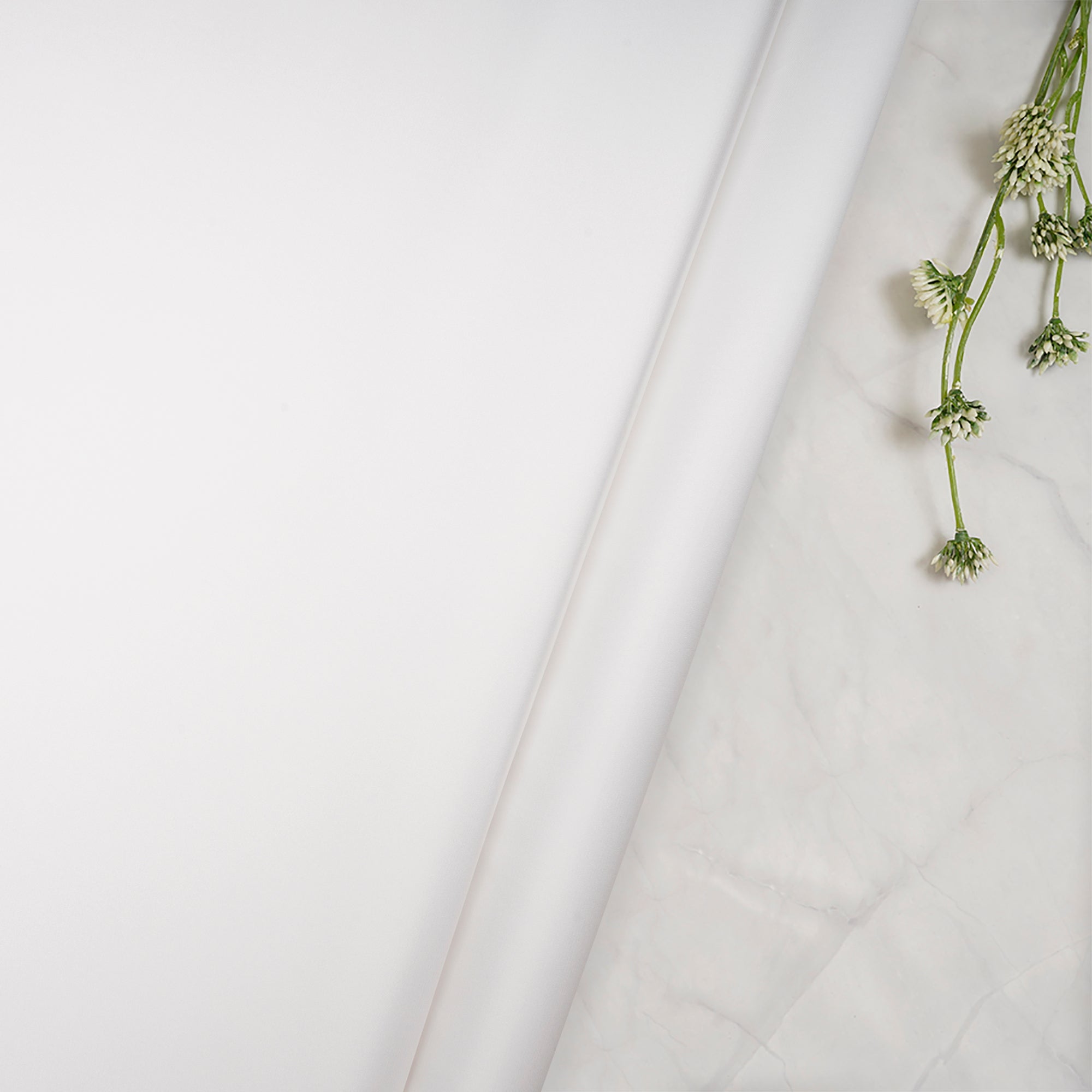 White Plain Polyester Satin Fabric