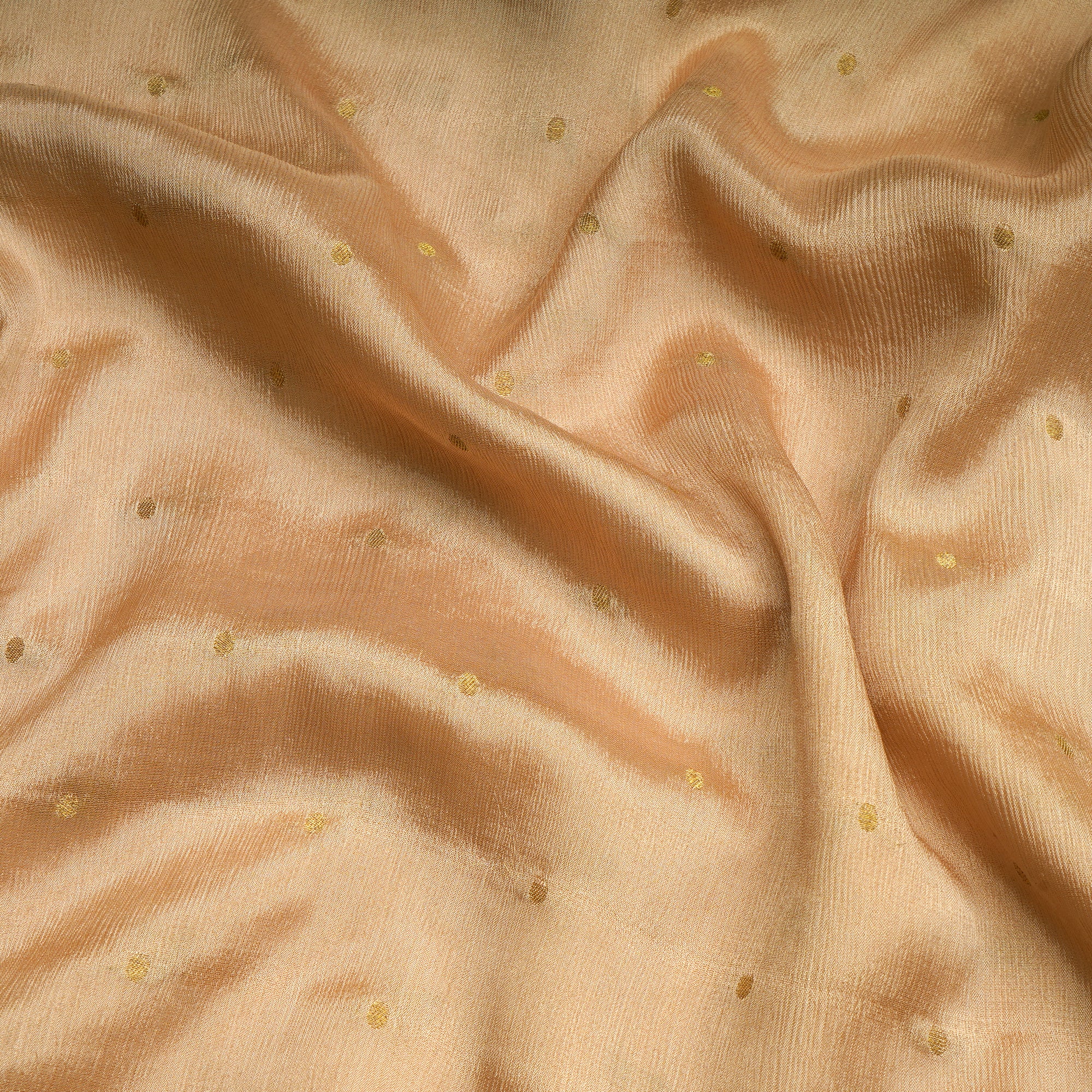 Beige Dyed Booti Pattern Fancy Chiffon Silk Fabric
