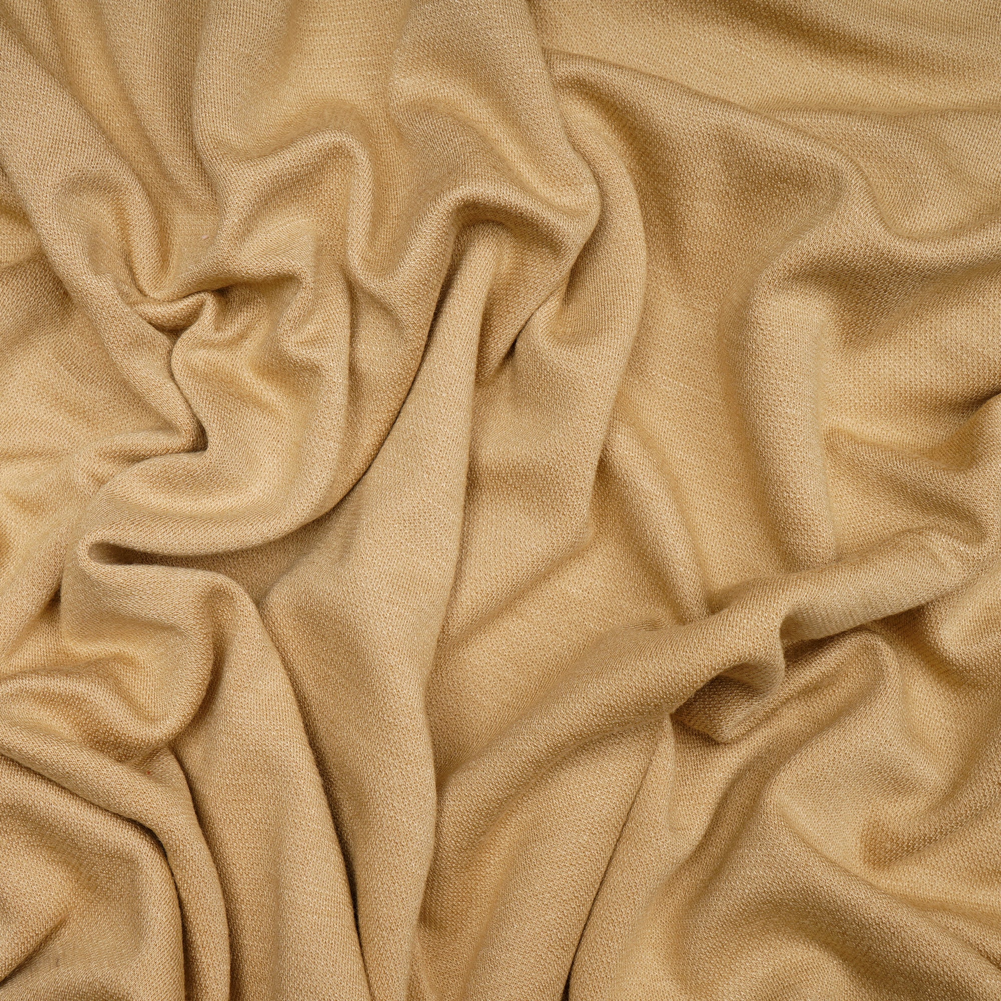 Beige Plain Poly-Knitted Fabric