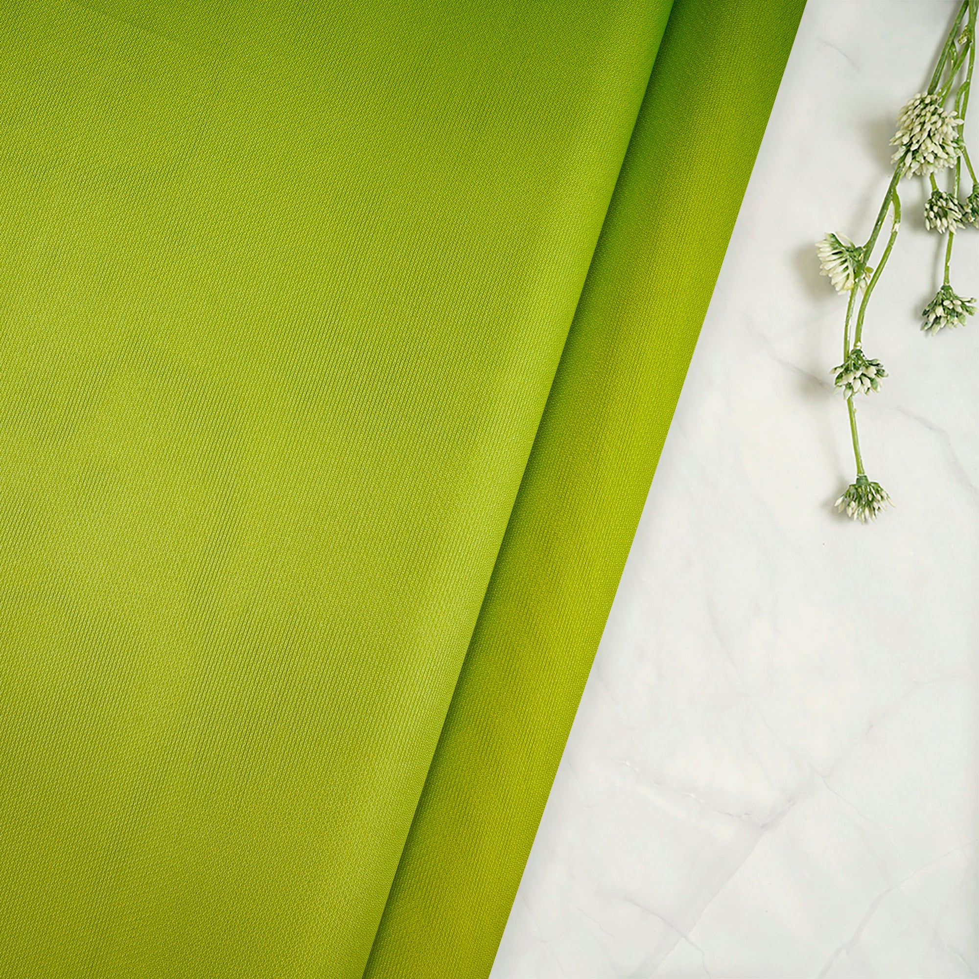 Green Color Ombre Dyed Georgette Dobby Fabric