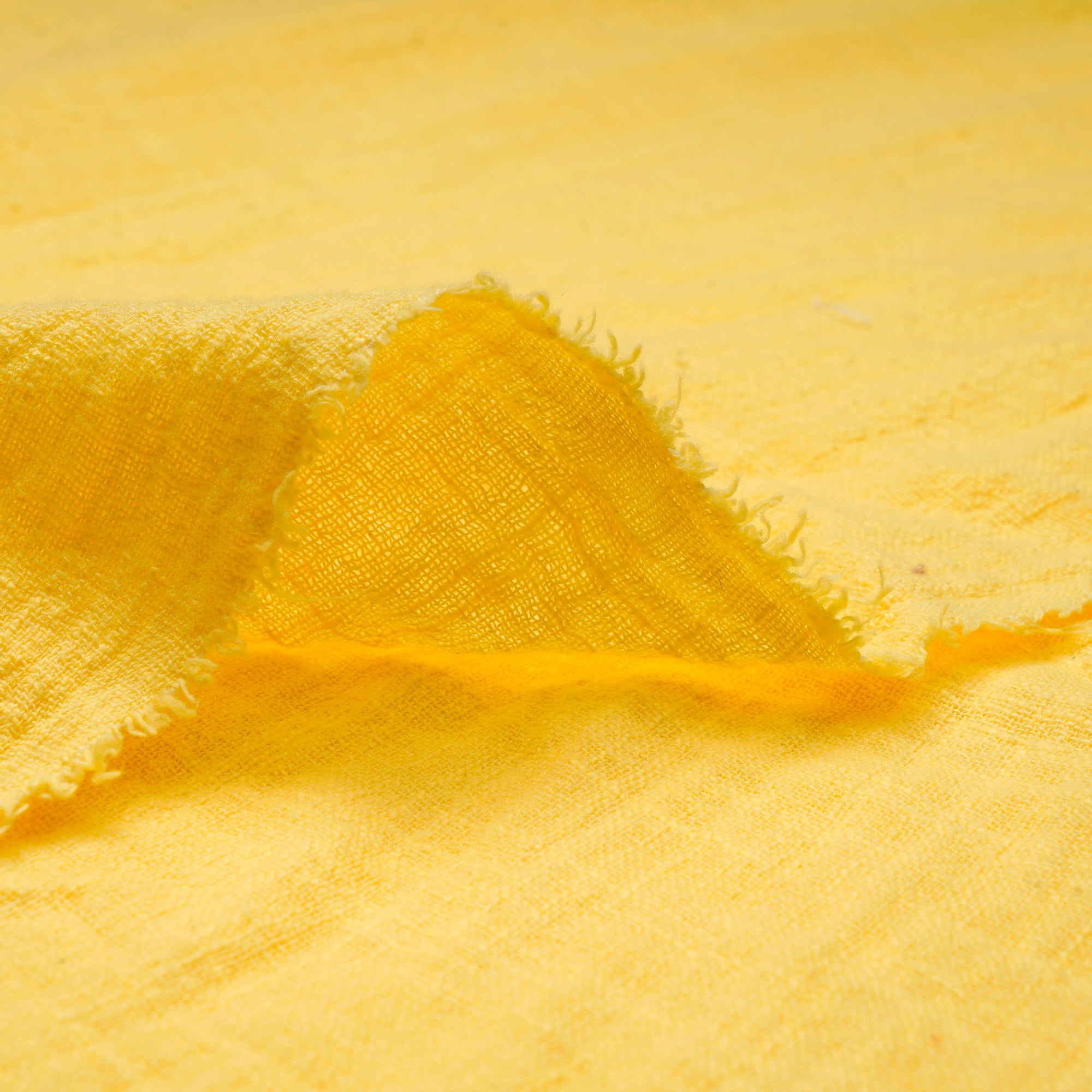 Bright Yellow Color Mill Dyed Cotton Viscose Slub Fabric