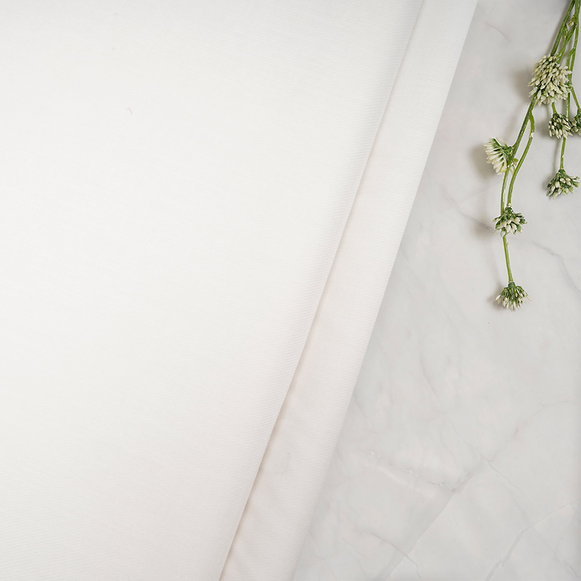 White Plain Poly Cotton Fabric