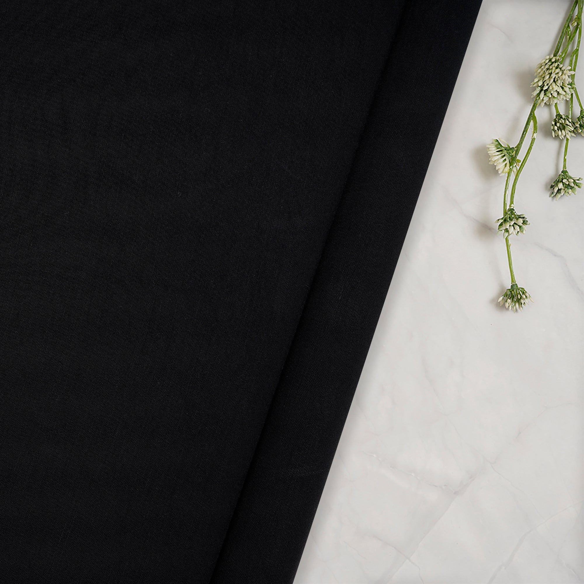 Black Color Rayon Satin Lycra Fabric