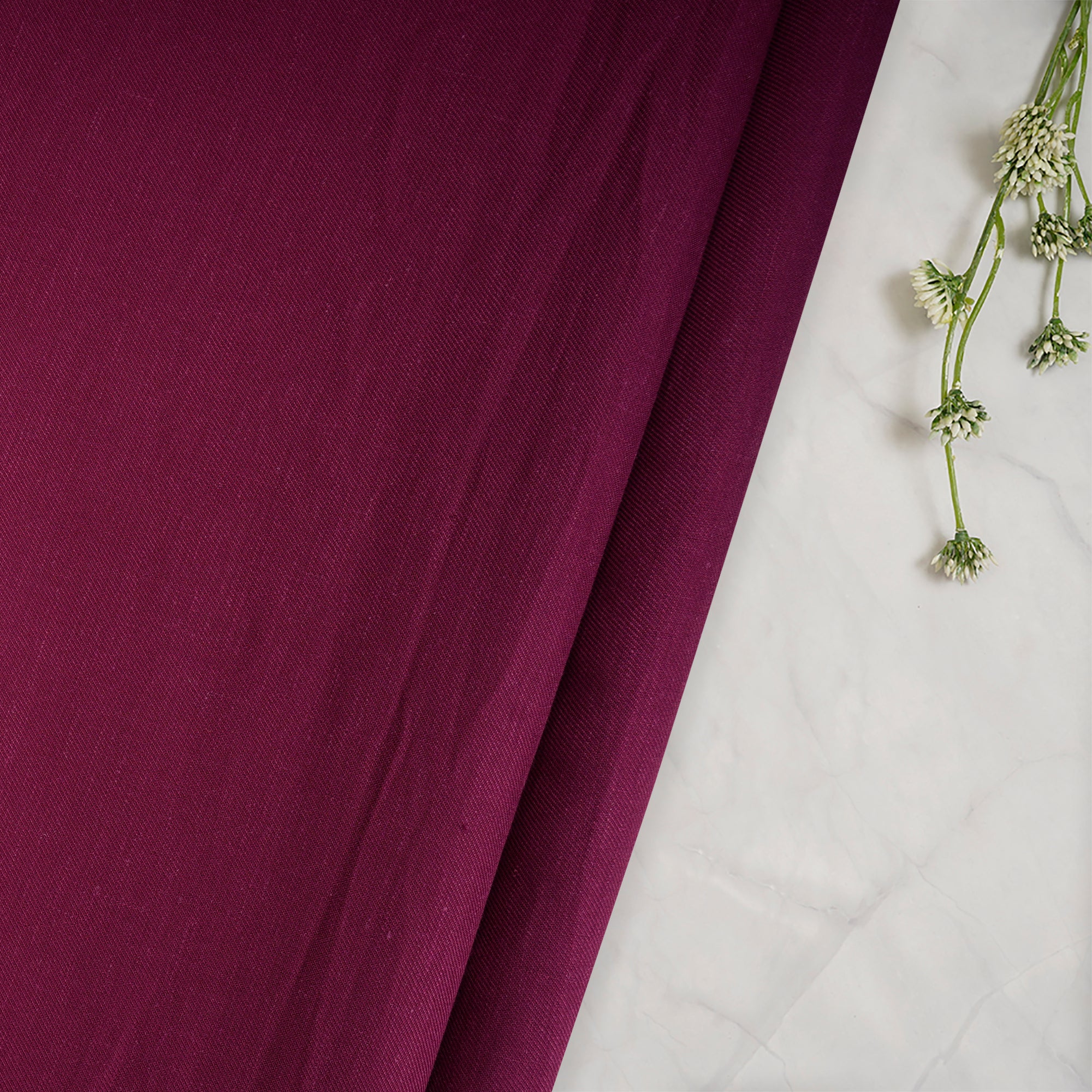Boysenberry Color Viscose Satin Linen Fabric