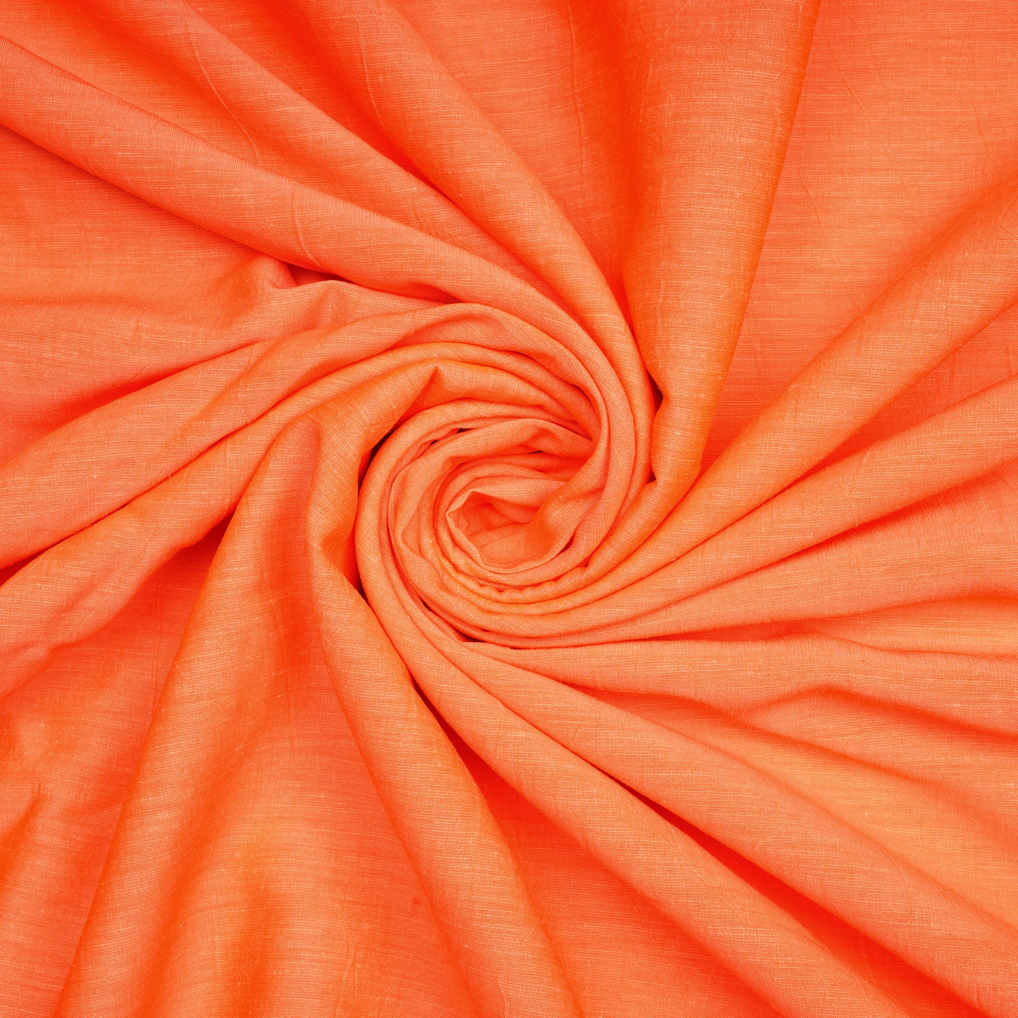 Orange Color Rami Satin Fabric