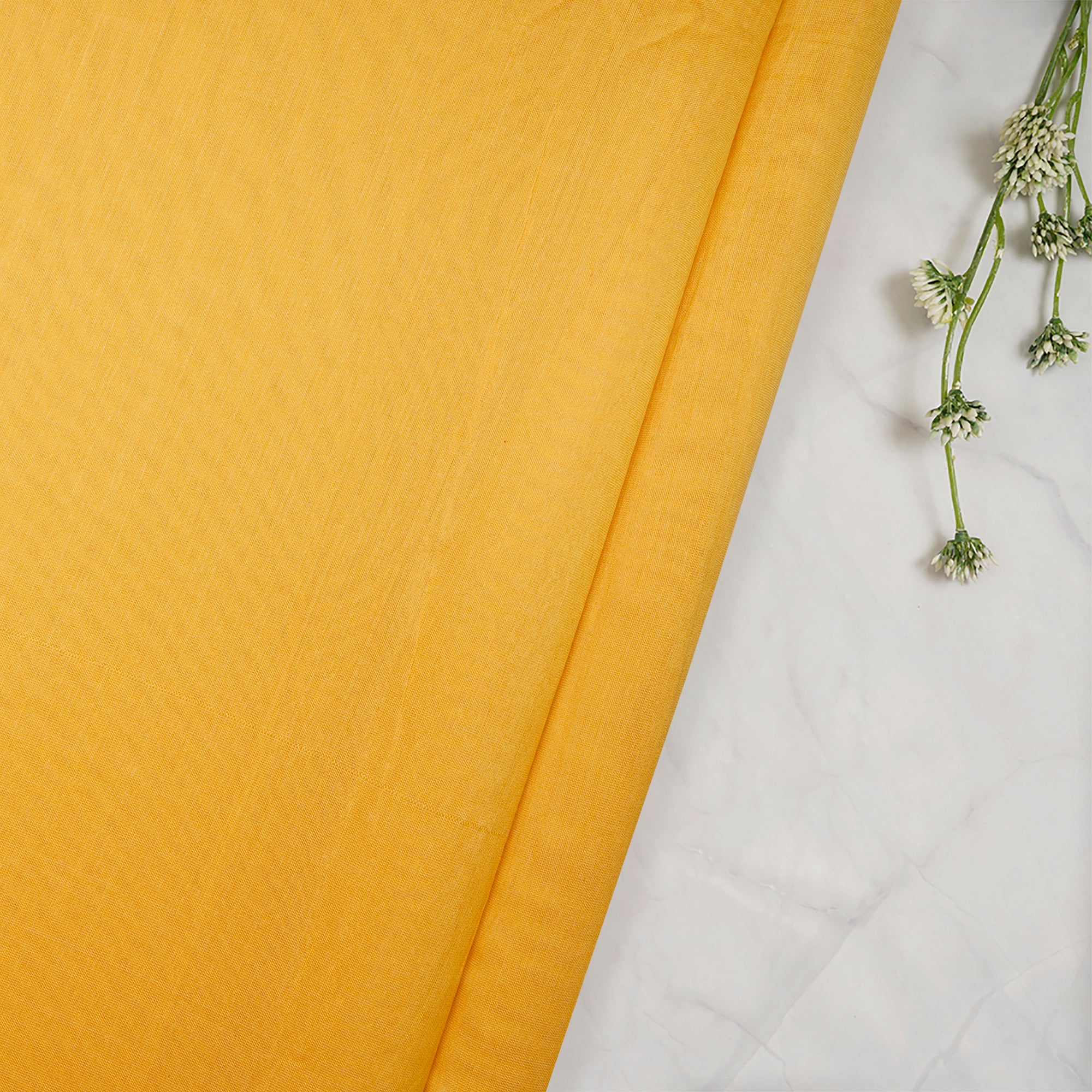 Yellow Color Piece Dyed Chanderi Fabric