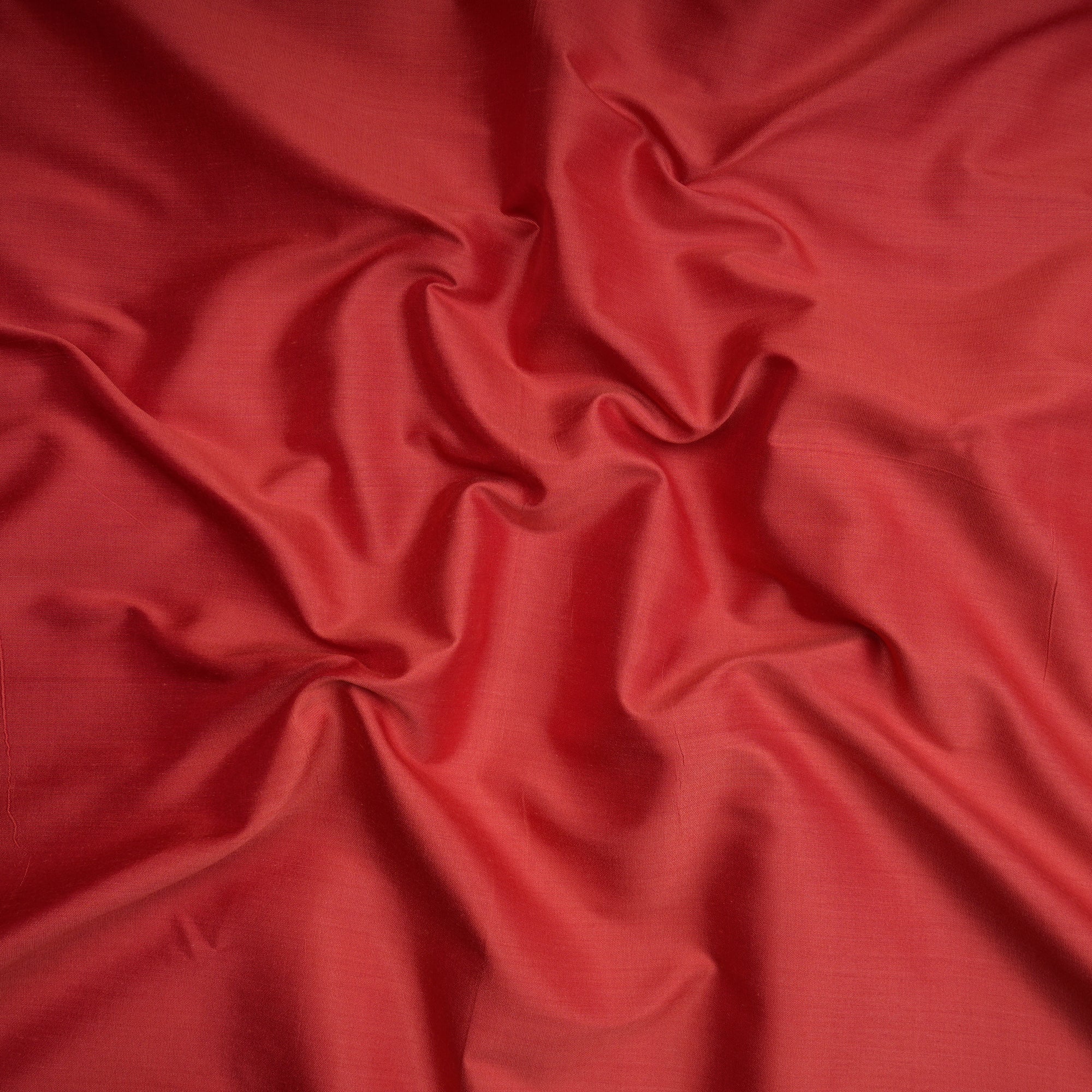 Red Color Natural Spun Silk Fabric