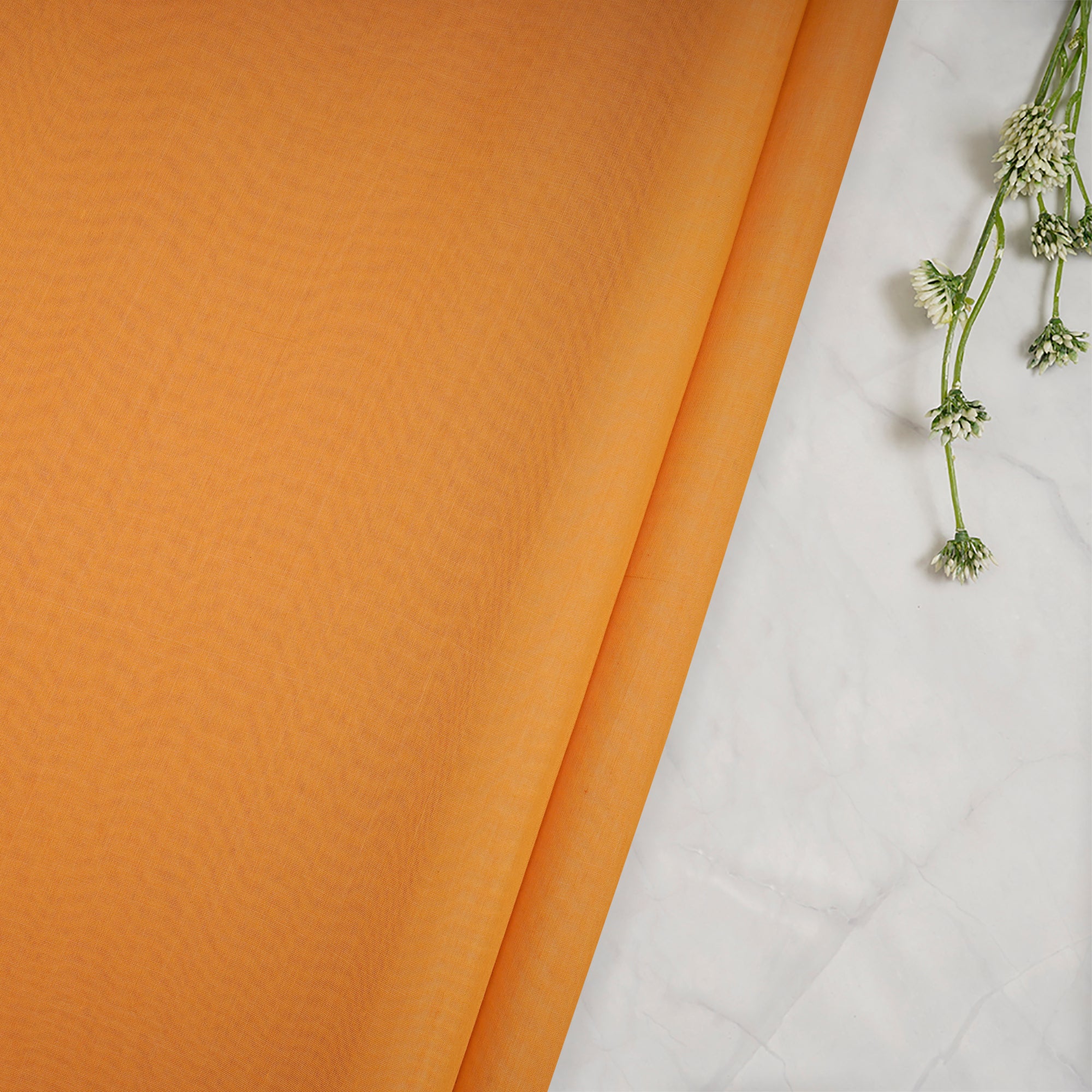 Kumquat Piece Dyed Fine Pure Chanderi Fabric