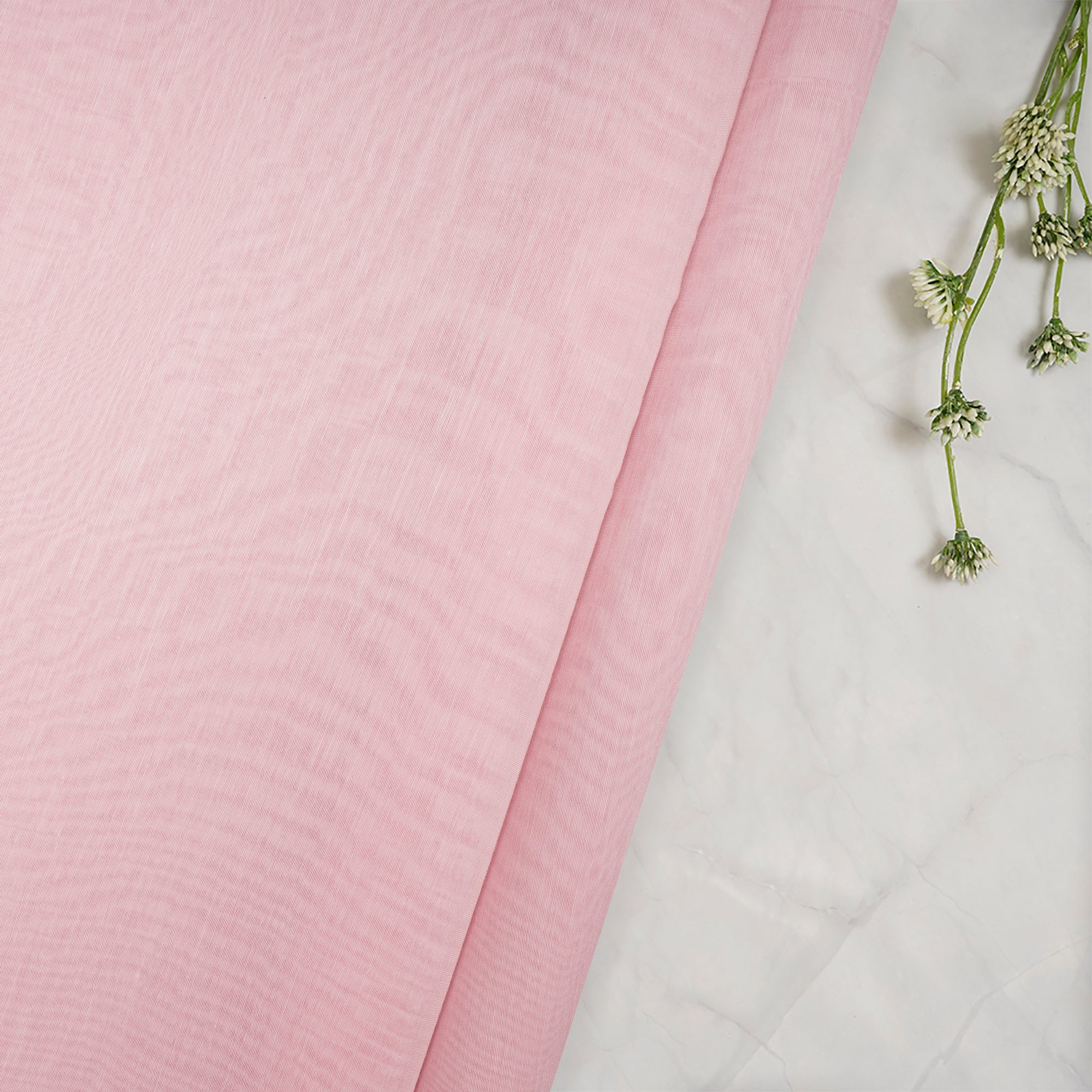 Baby Pink Piece Dyed Plain Fine Chanderi Fabric