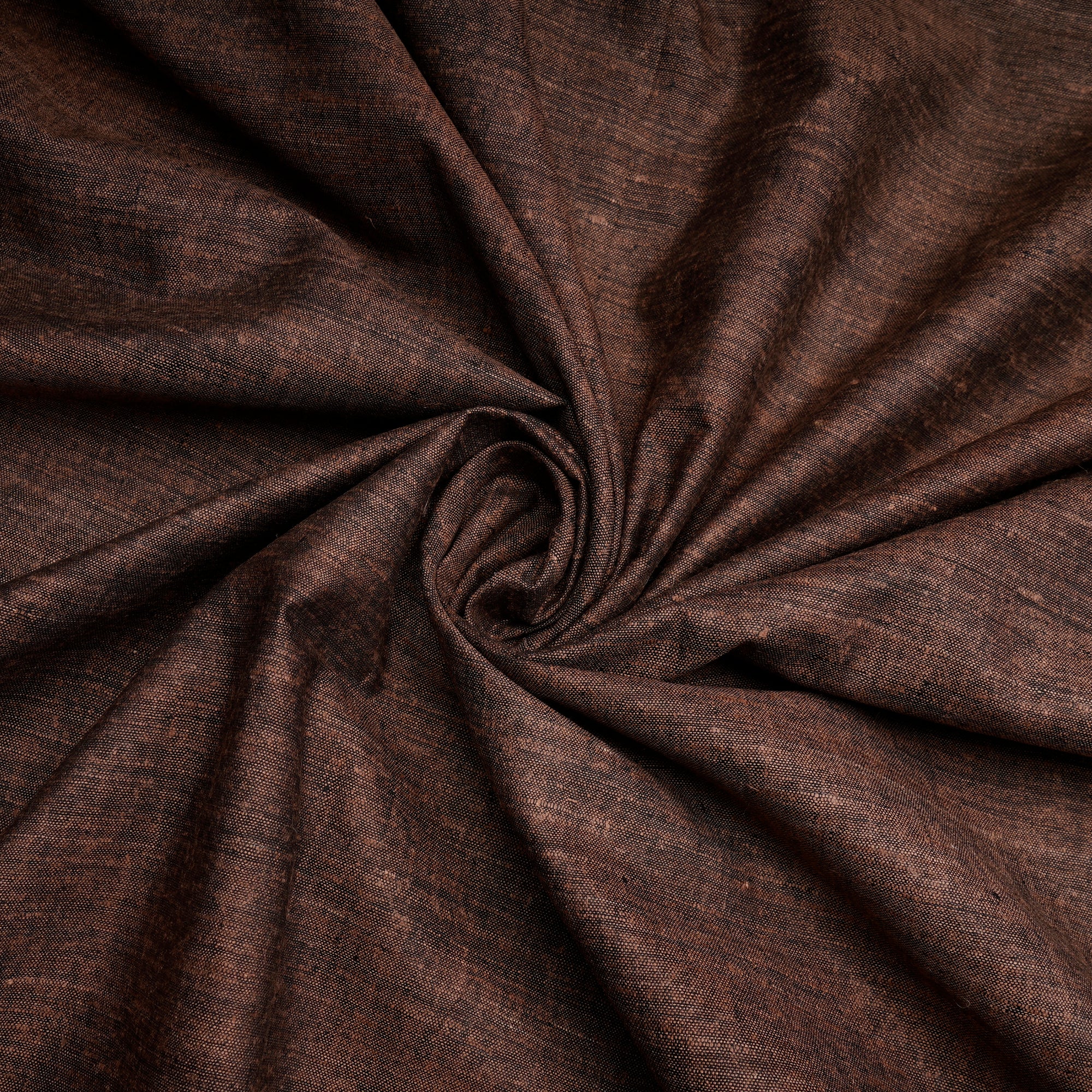Brown Plain Handwoven Pure Matka Silk Fabric