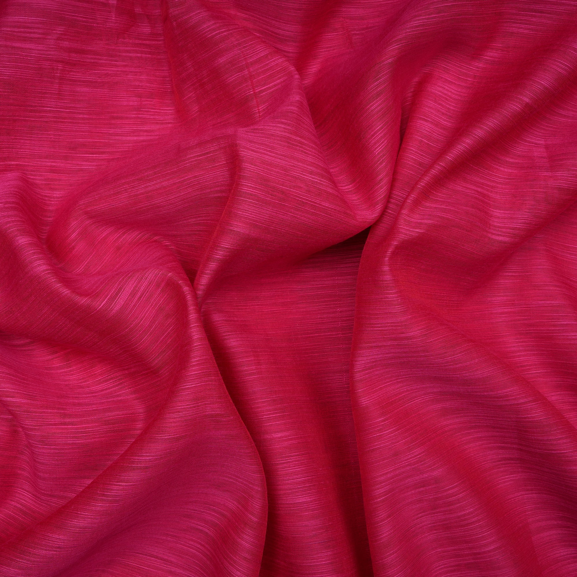 Dark Pink Pure Slub Chanderi Fabric