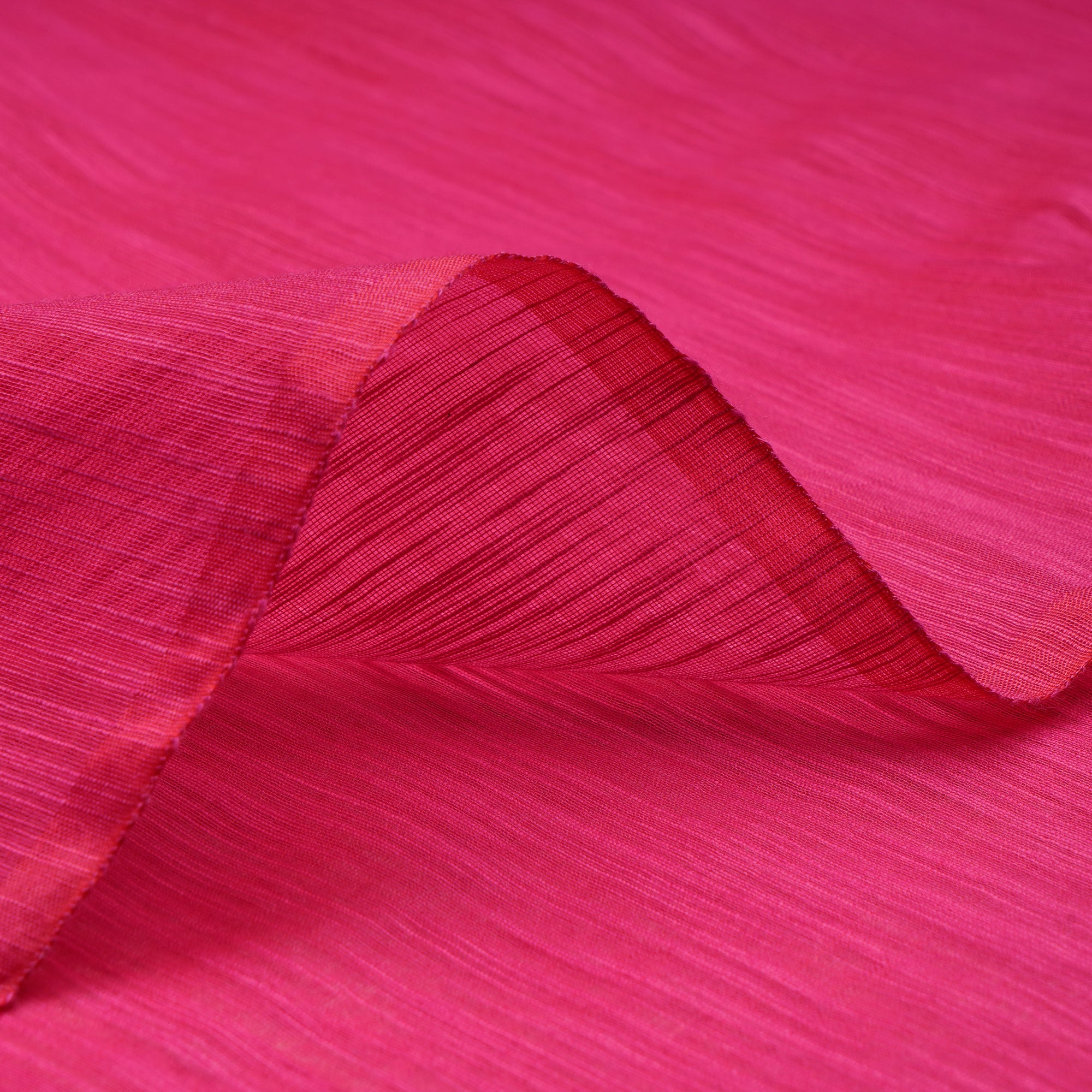Dark Pink Pure Slub Chanderi Fabric