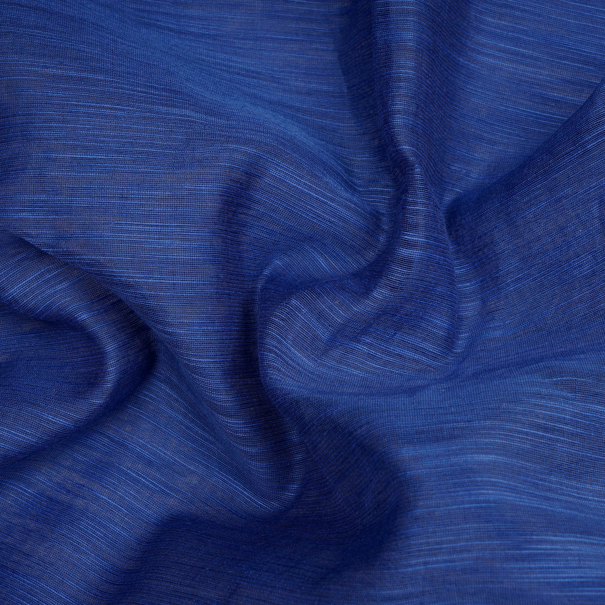 Navy Blue Pure Slub Chanderi Fabric