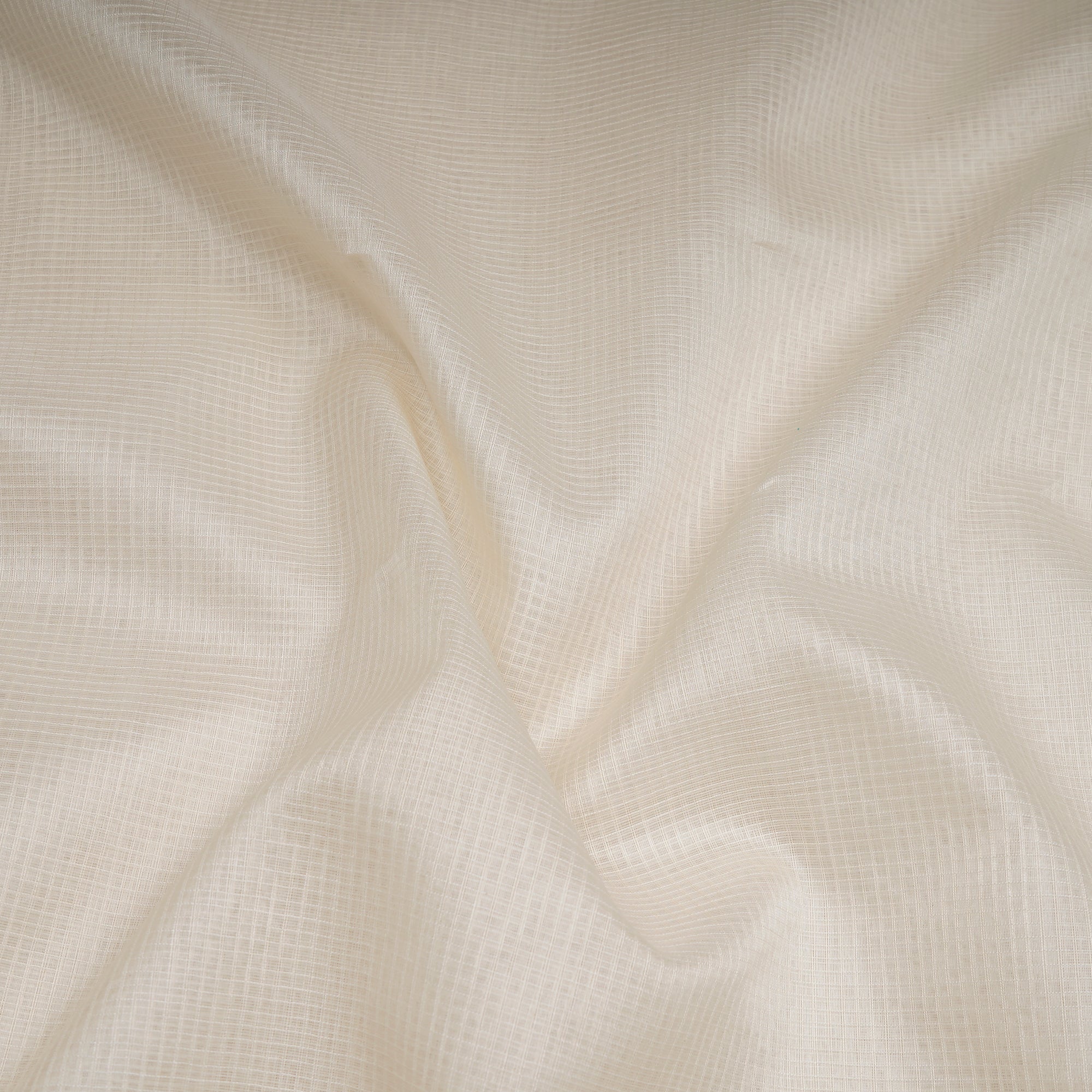 White Dyable Check Pattern Muga Fabric