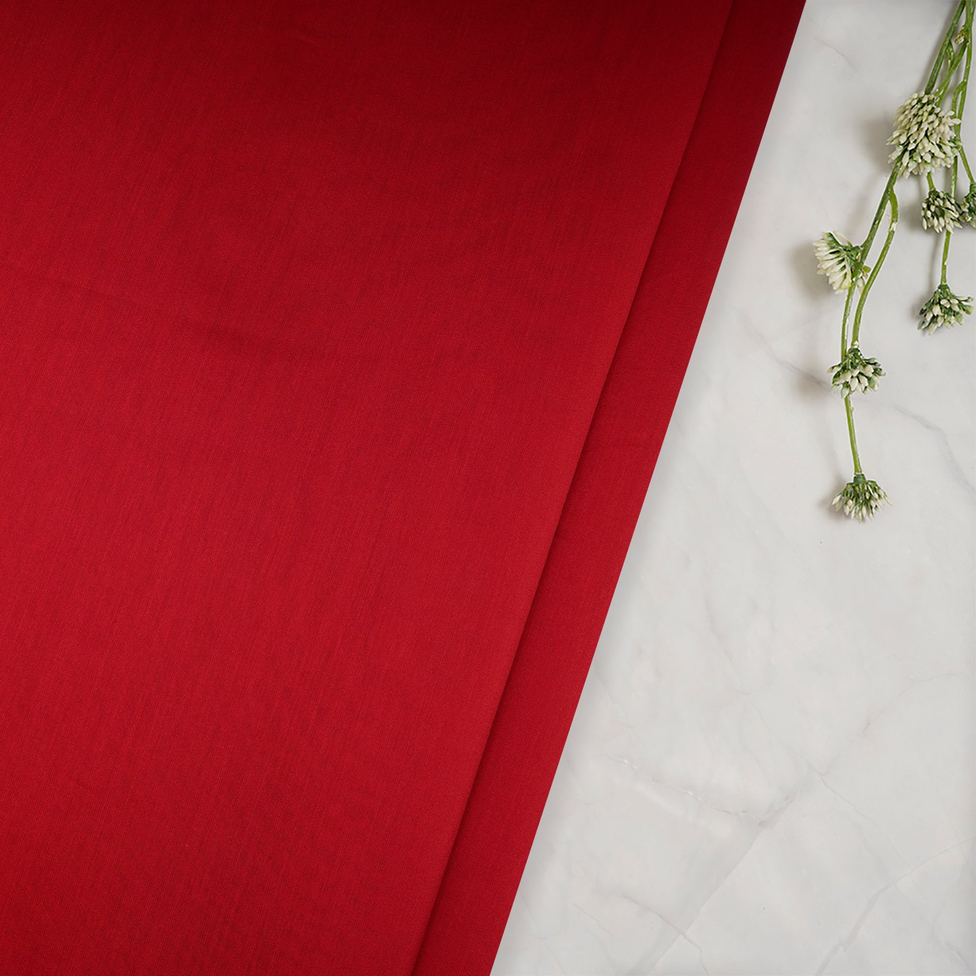 Red Piece Dyed Pure Fine Rapier Chanderi Fabric