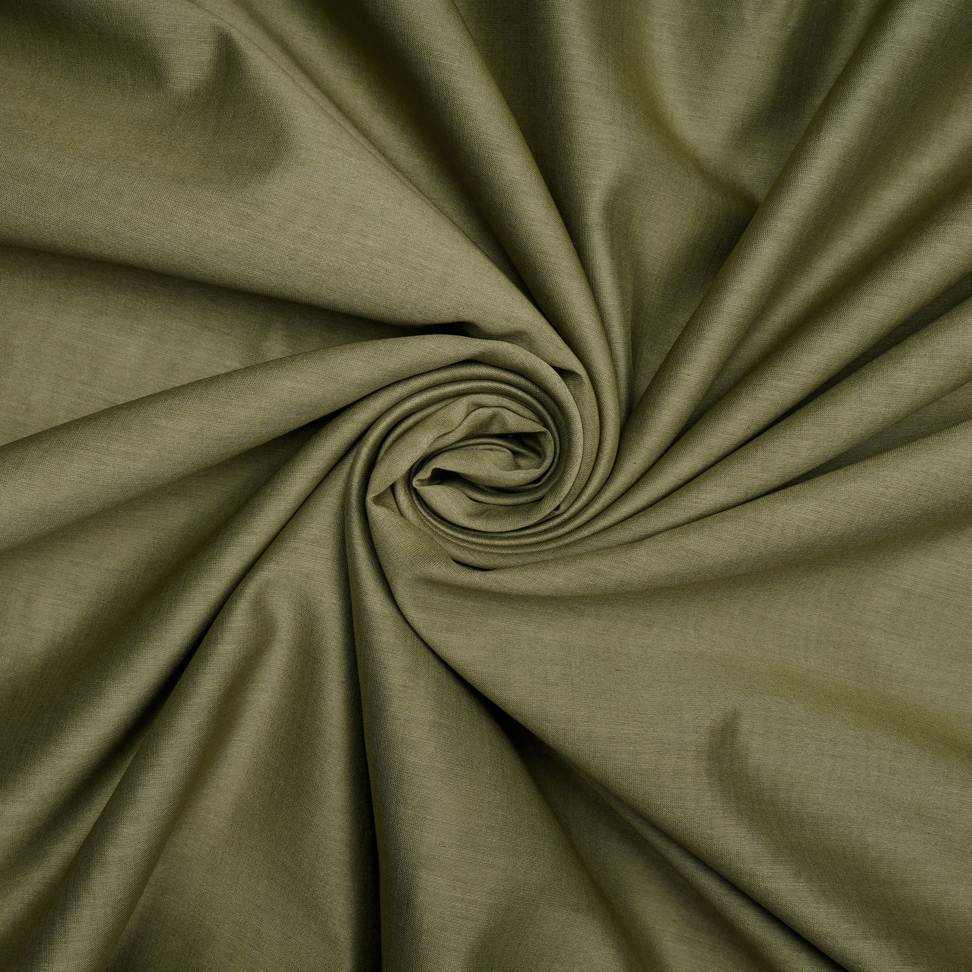 Olive Green Piece Dyed Rapier Loom Pure Chanderi Fabric