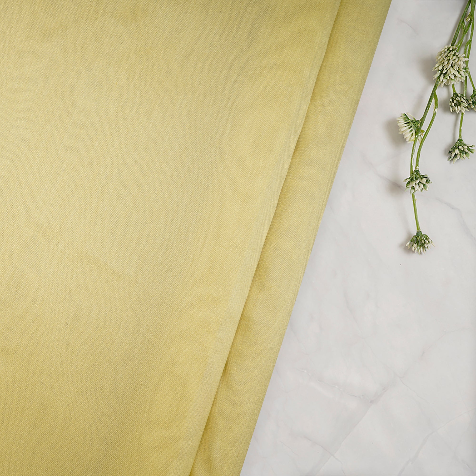 Light Yellow Color Piece Dyed Rapier Chanderi Fabric