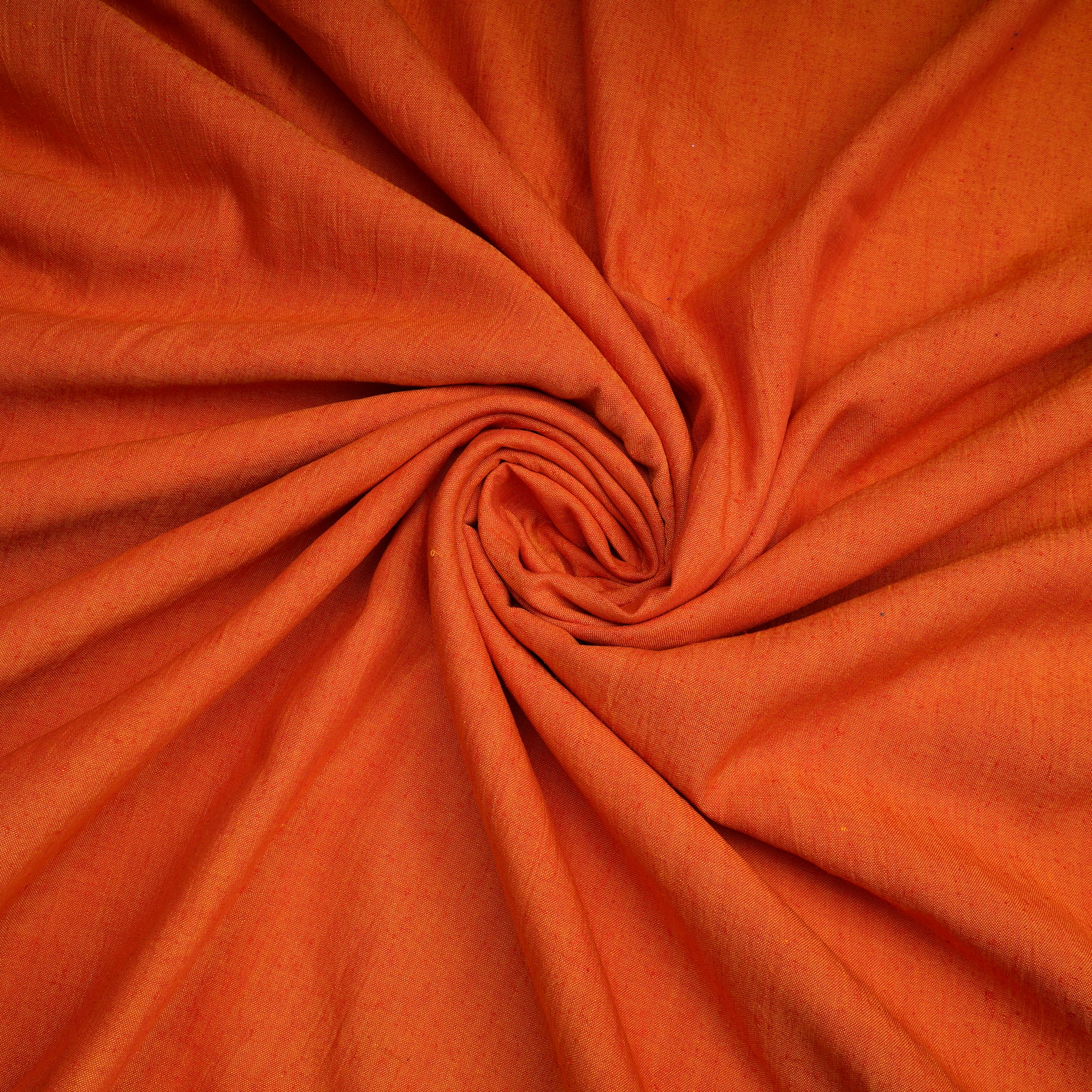Orange Yarn Dyed Handspun Hamdwoven Matka Silk Fabric