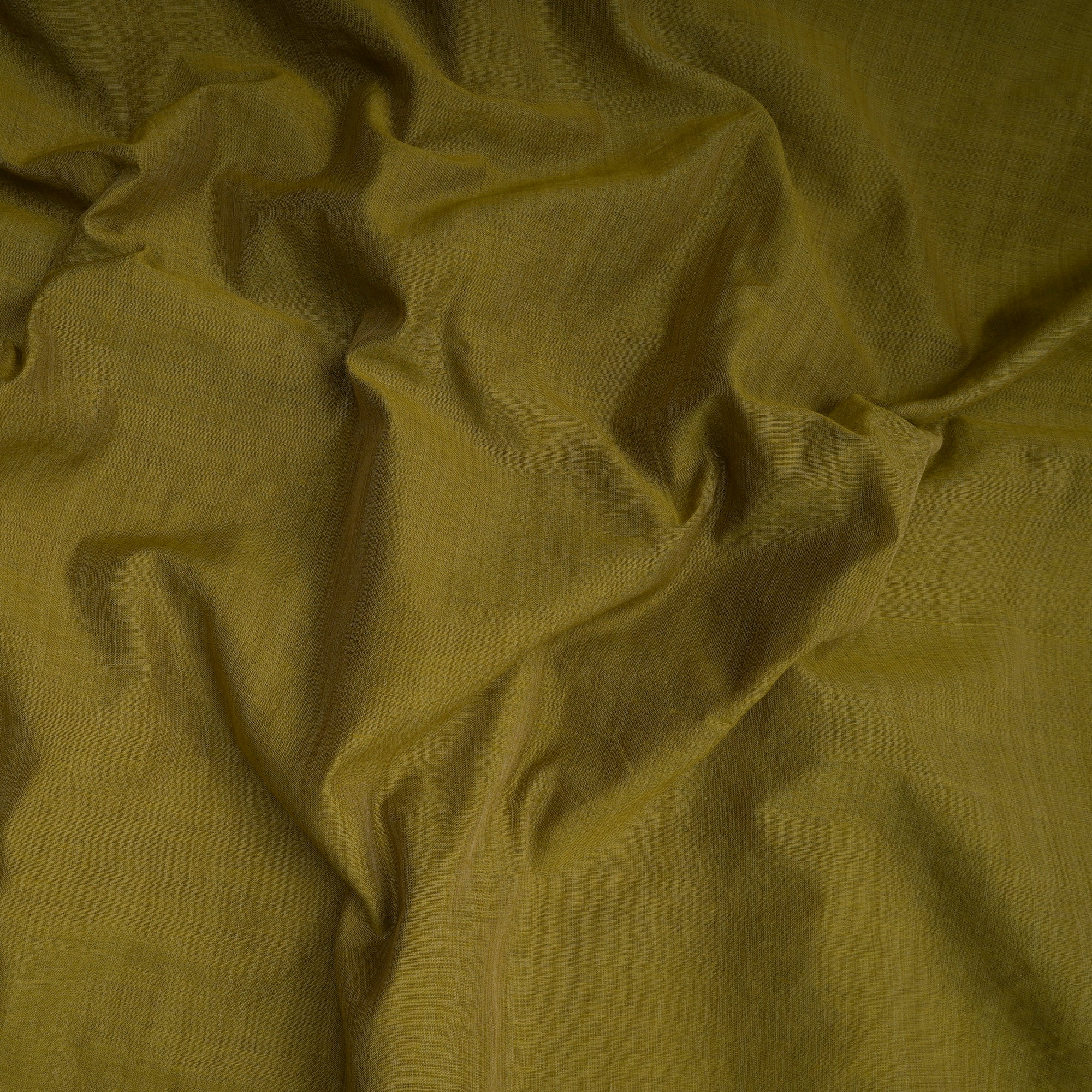 Olive Color Polyester Chanderi Fabric