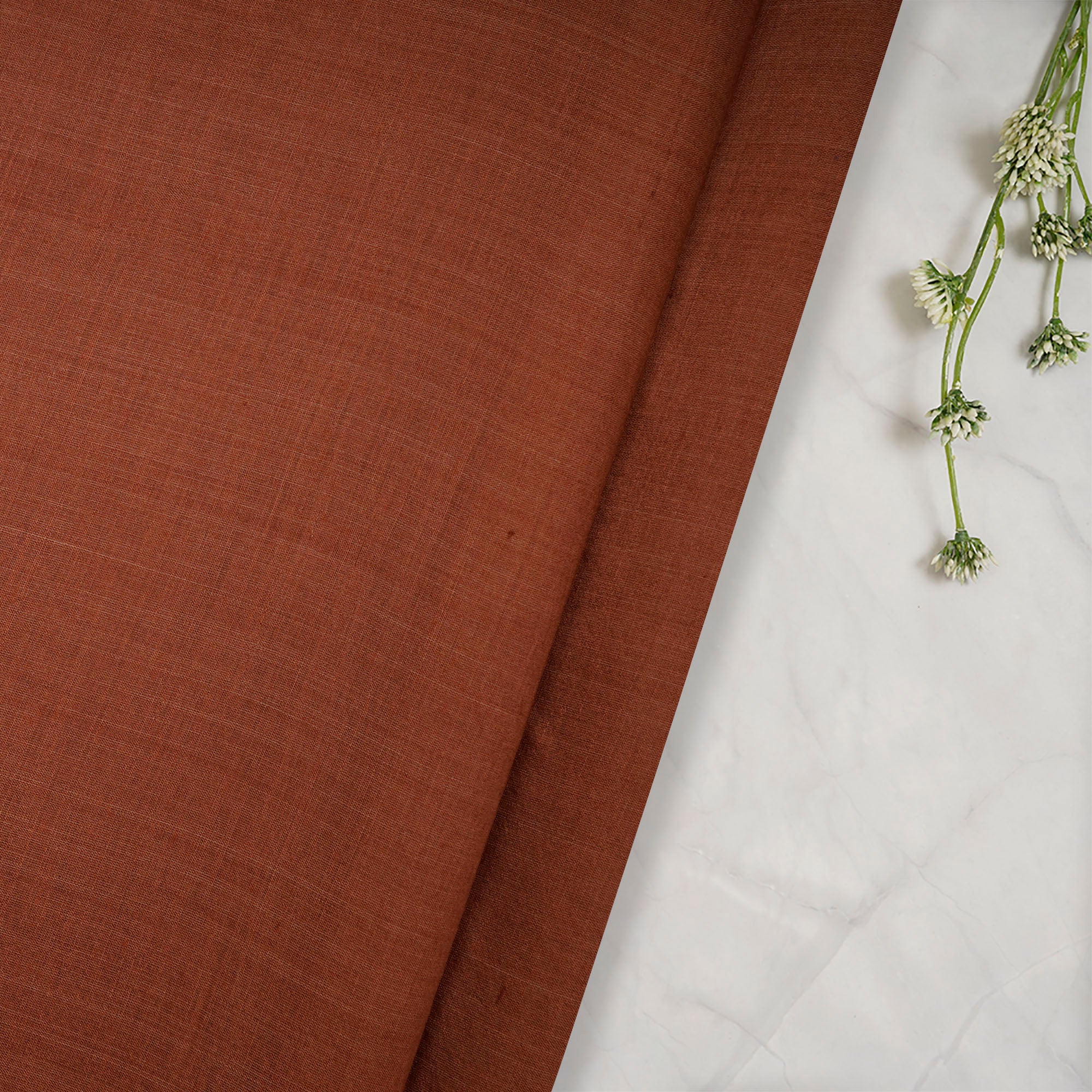 Brown Color Polyester Chanderi Fabric