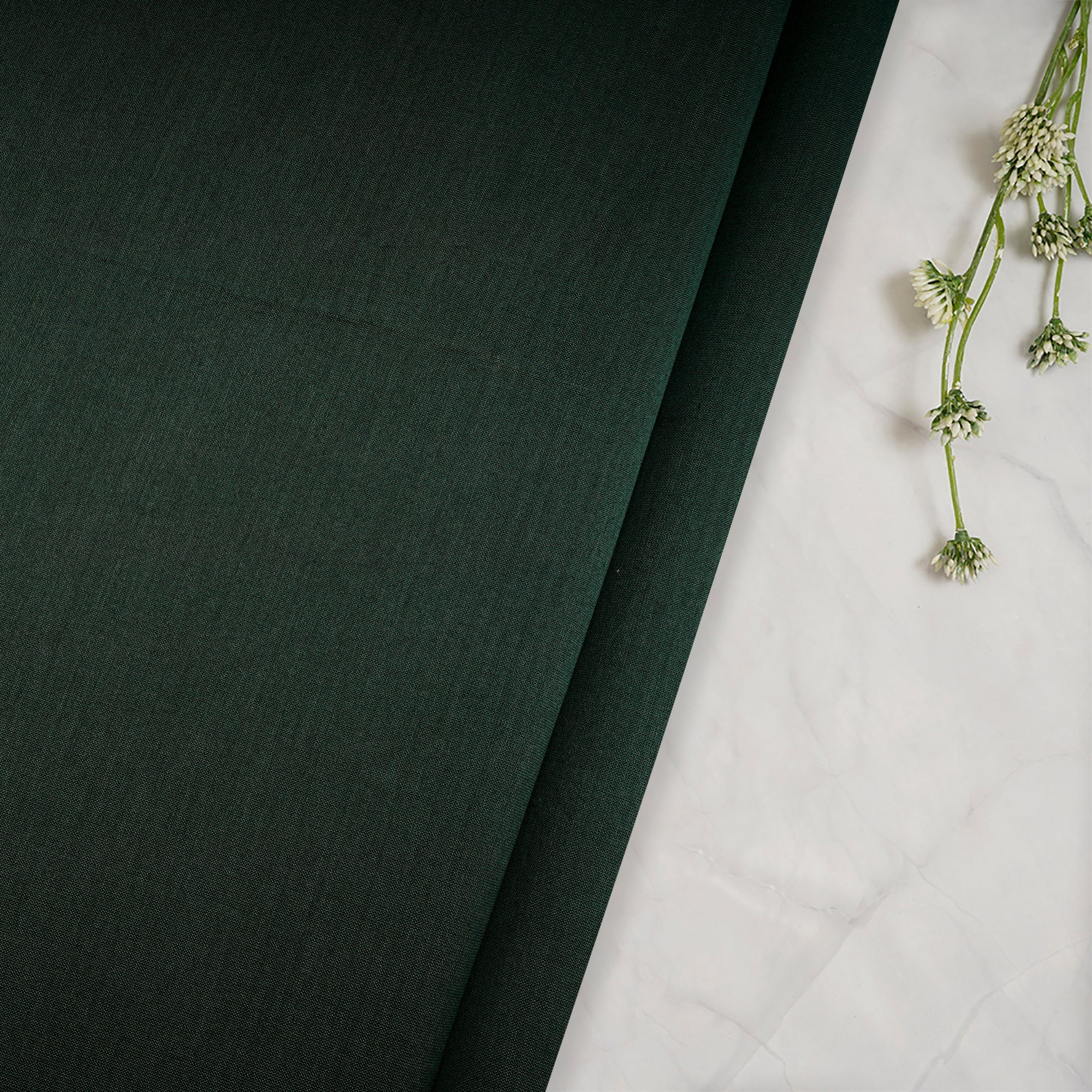 Dark Green Piece Dyed 70 GLM Pure Chanderi Fabric