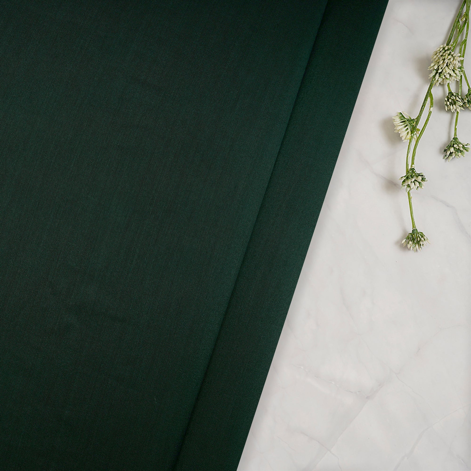 Dark Green Piece Dyed 70 GLM Pure Chanderi Fabric