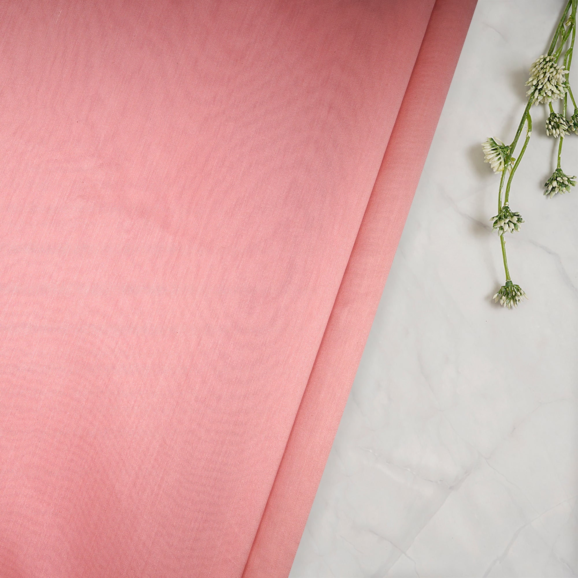 Baby Pink Piece Dyed 70 GLM Pure Chanderi Fabric