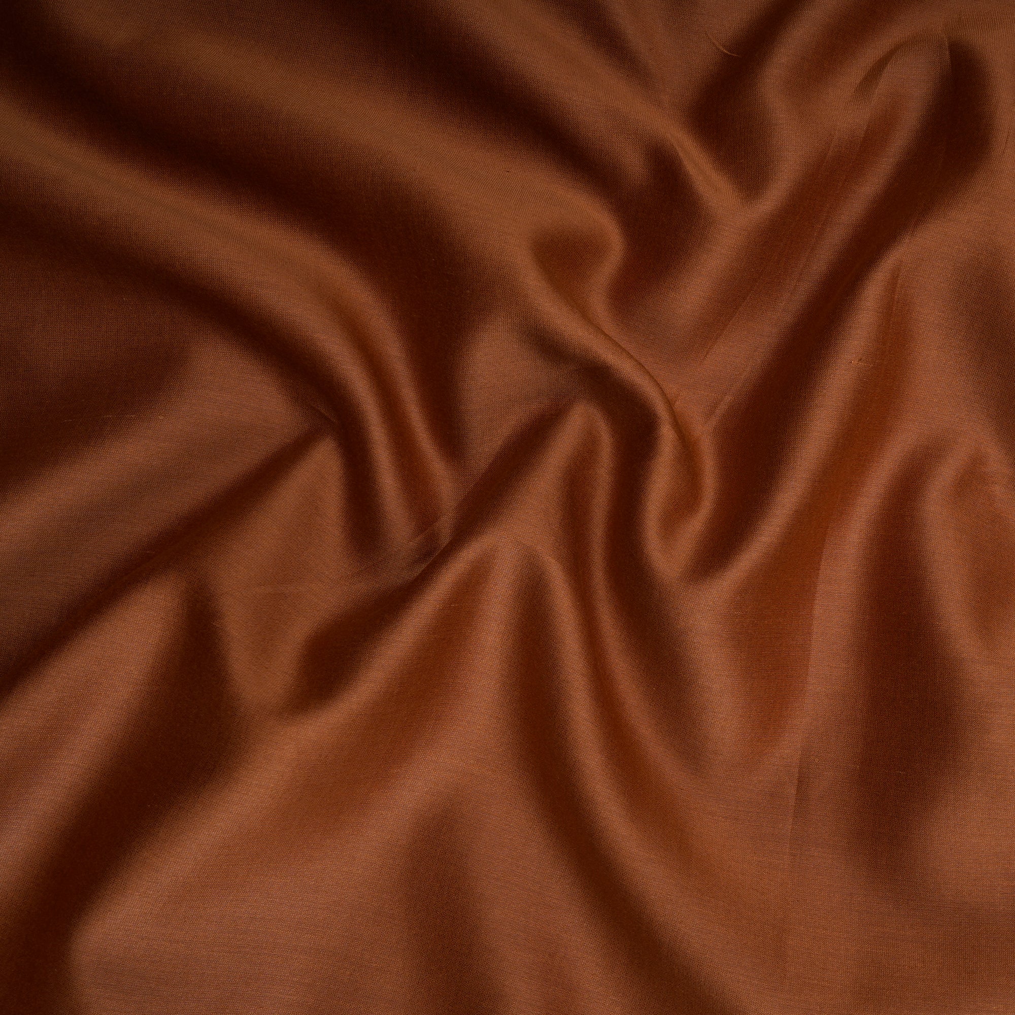 Amber Brown Piece Dyed Pure Chanderi Fabric