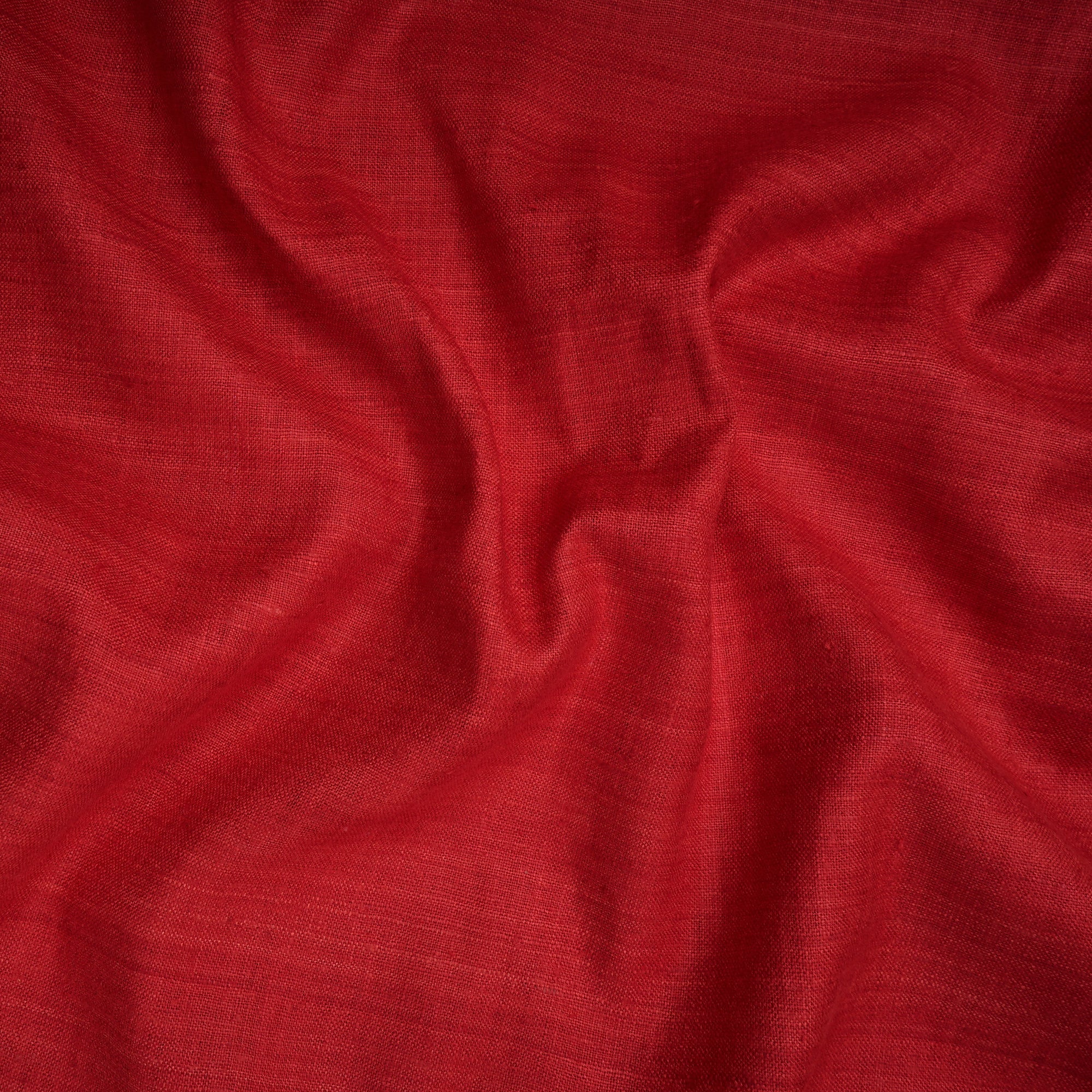 Deep Red 4 Ply Handwoven Pure Heavy Matka Silk Fabric