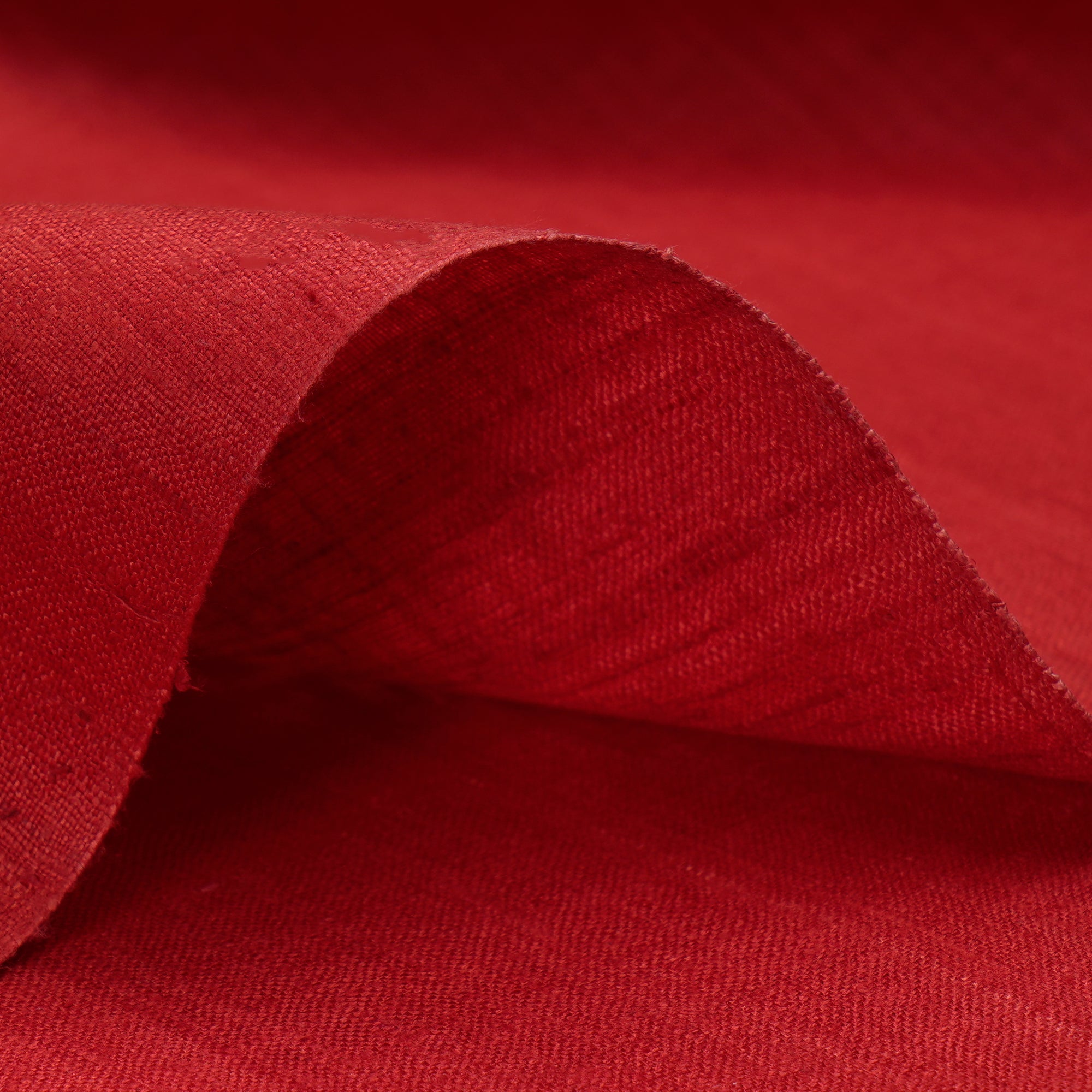 Deep Red 4 Ply Handwoven Pure Heavy Matka Silk Fabric