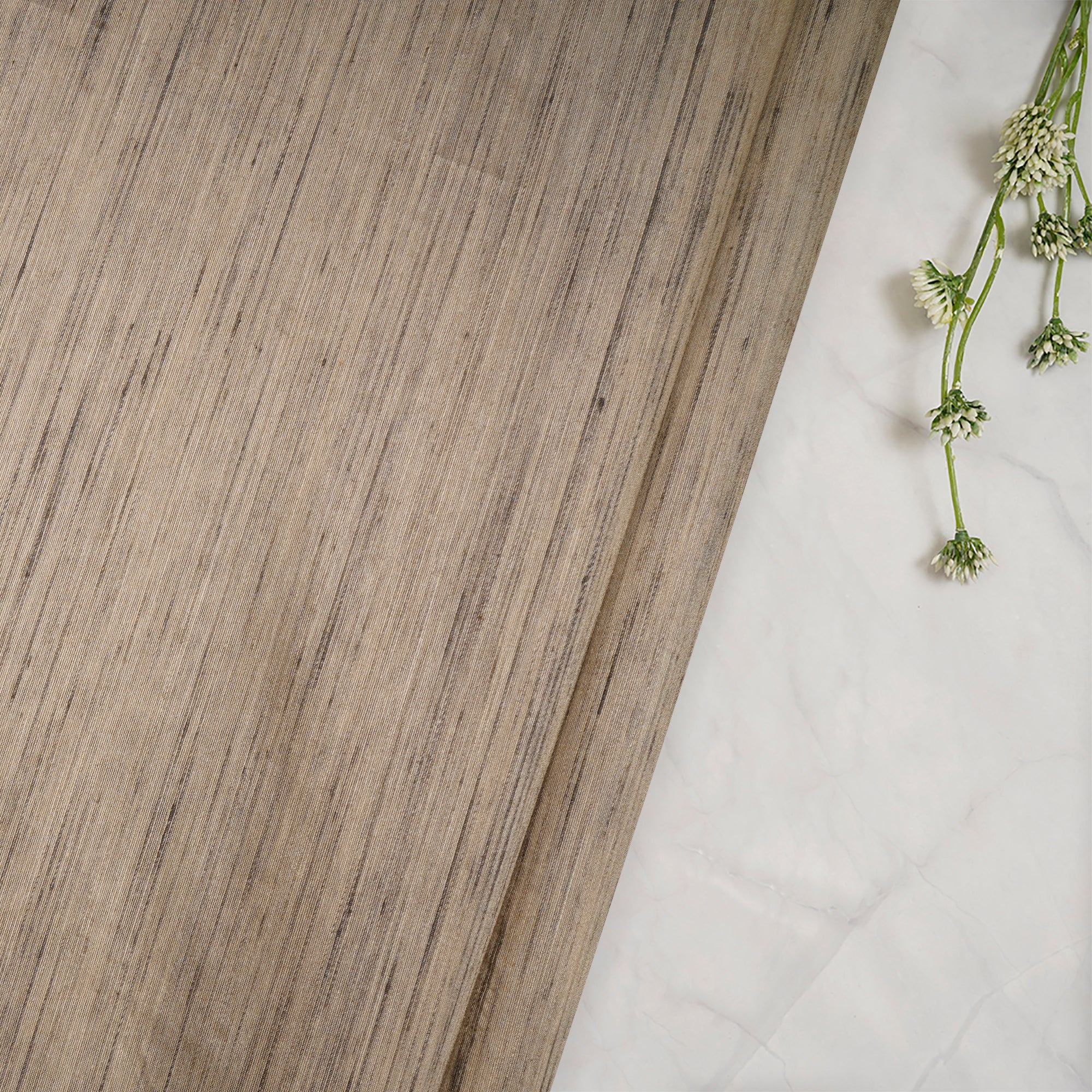 Beige Color Tussar Silk Fabric