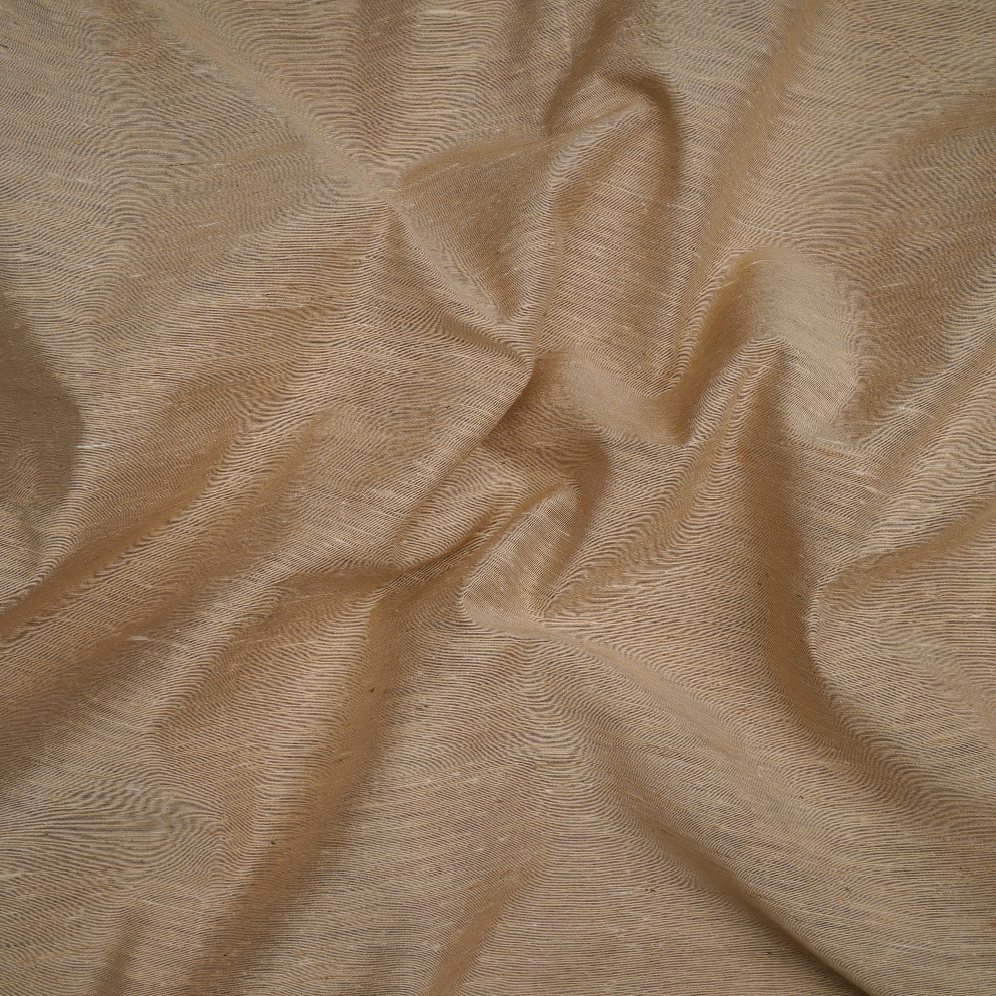 Beige Piece Dyed Plain Muga Silk Fabric