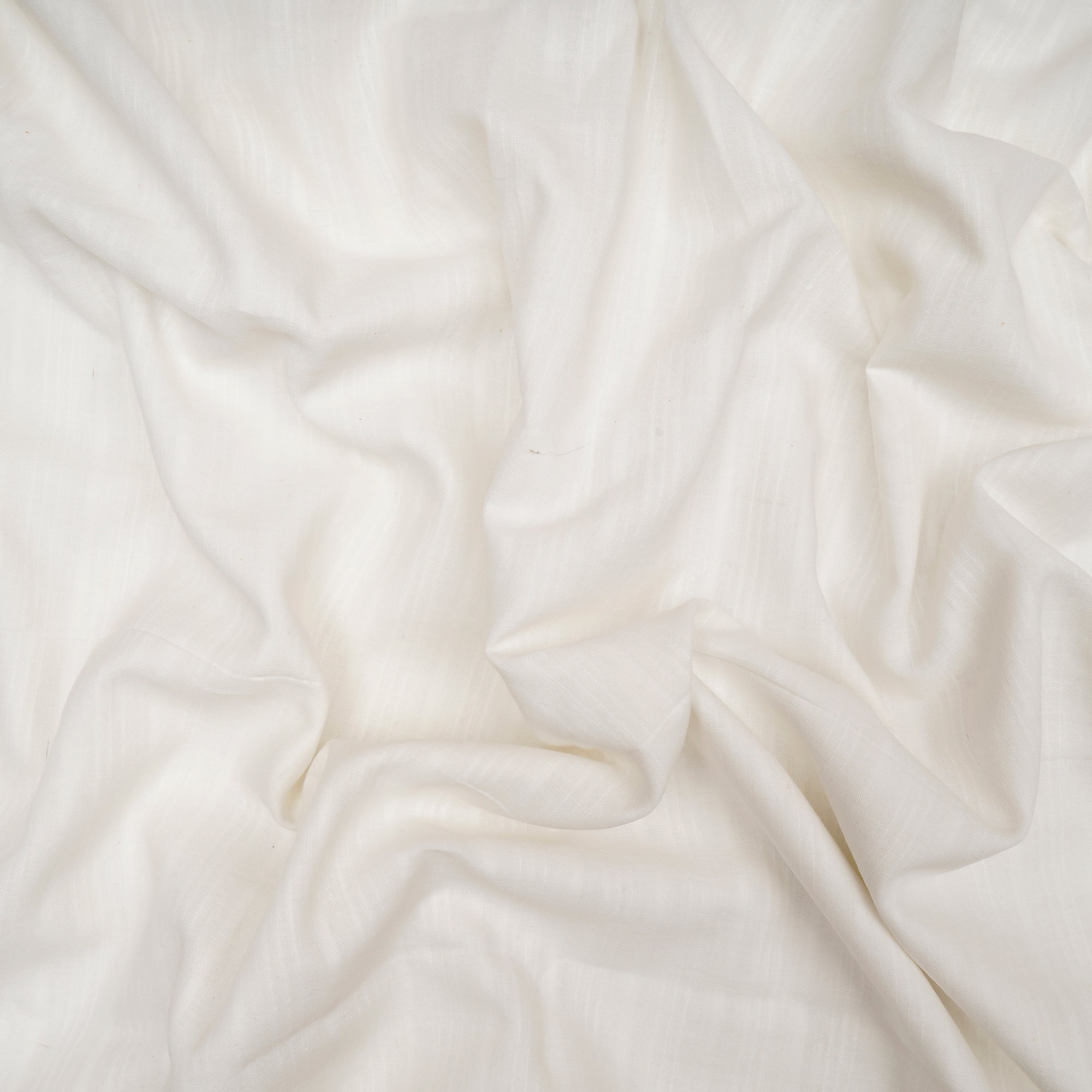 White Dyeable Stripe Pattern Handspun Handwoven Fine Muslin Cotton Fabric