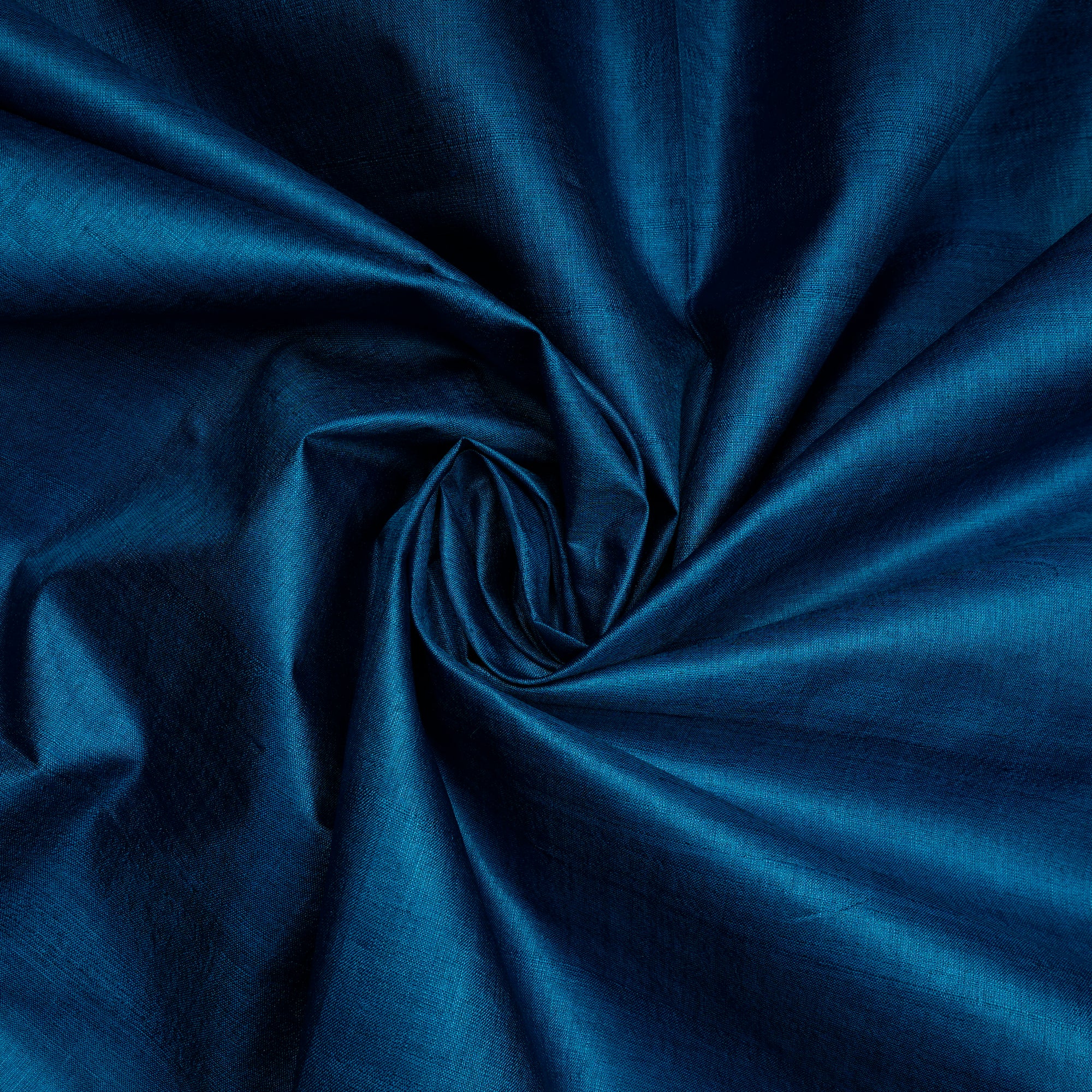 Mykonos Blue Piece Dyed Pure Tussar Silk Fabric