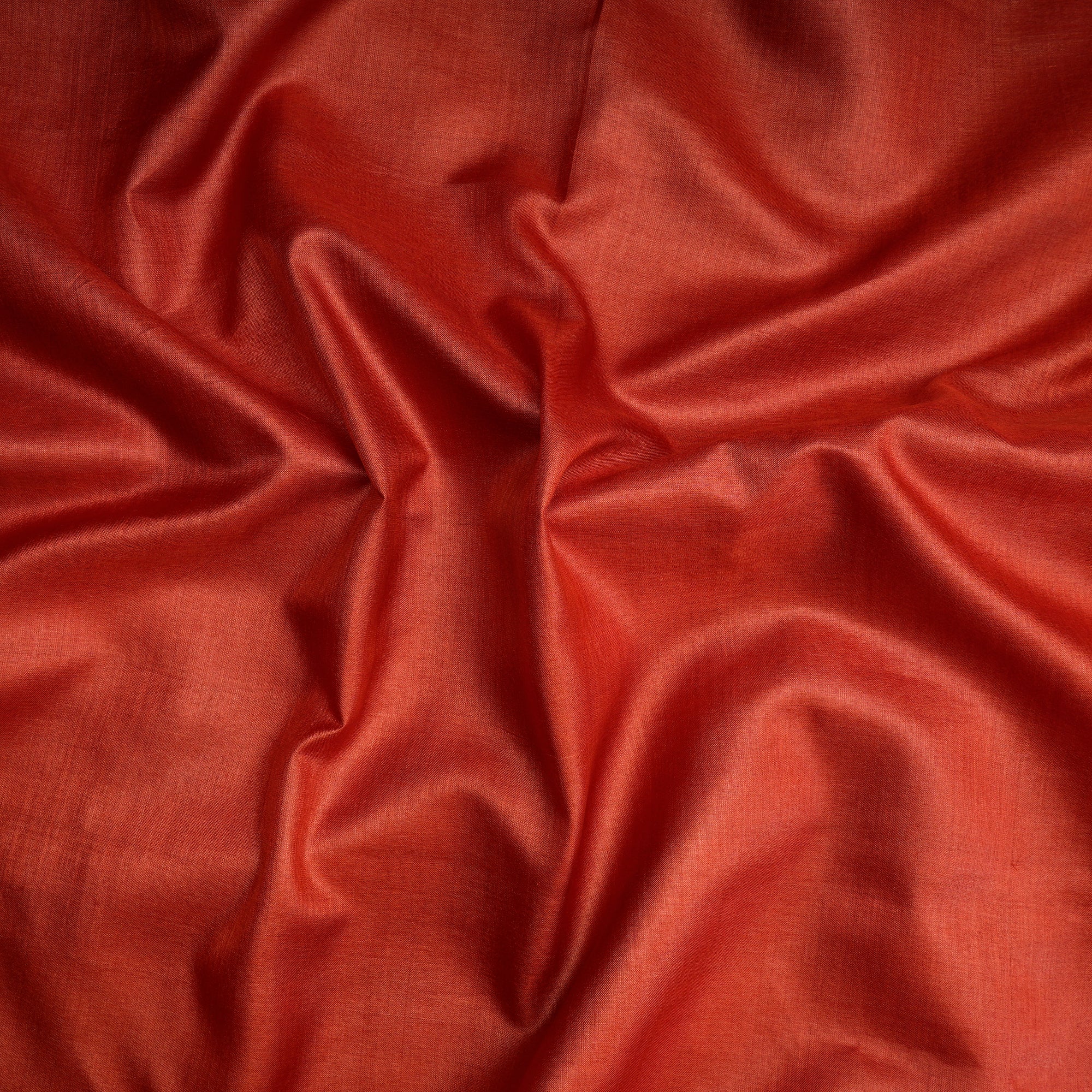 Scarlet Color Piece Dyed Natural Tussar Silk Fabric