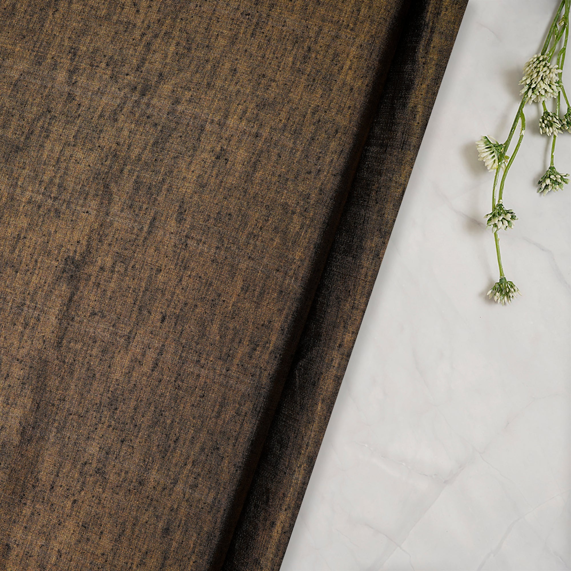 Golden Color Noile Silk Fabric