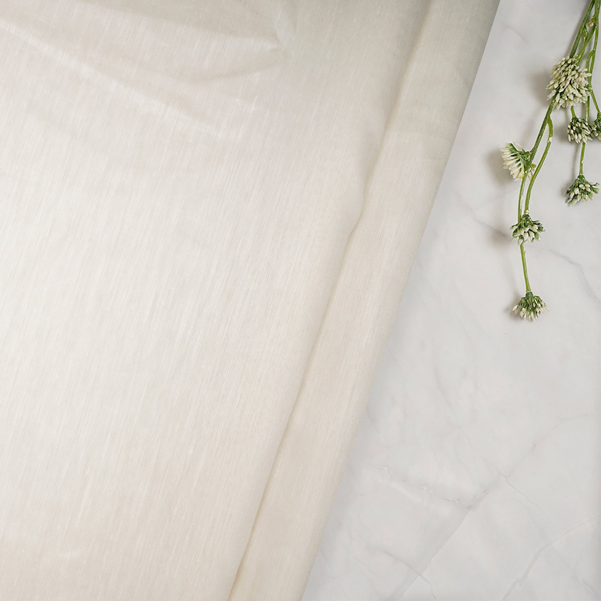 White Dyeable Plain Silk Linen Fabric