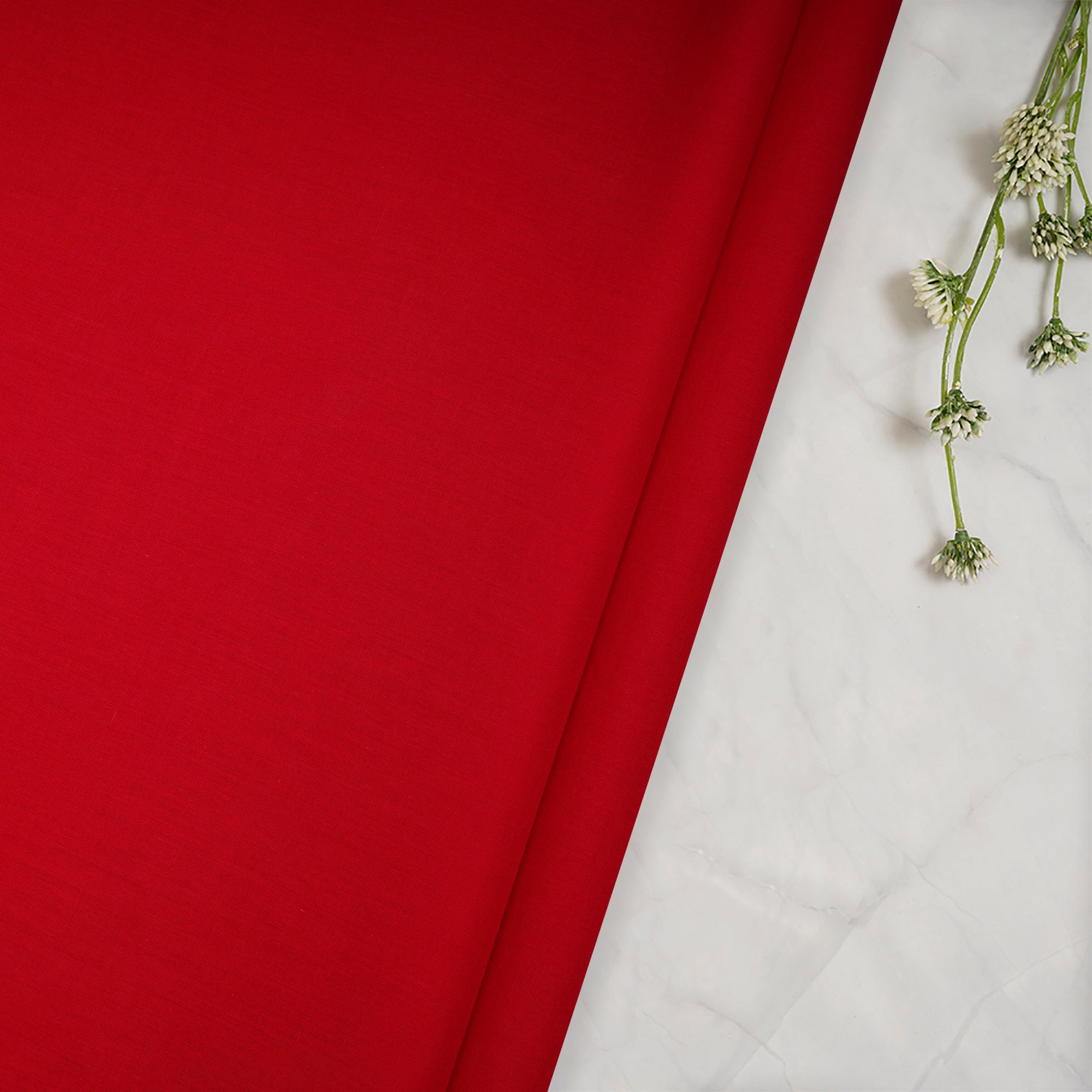 Red Dyed Voile Cotton Fabric
