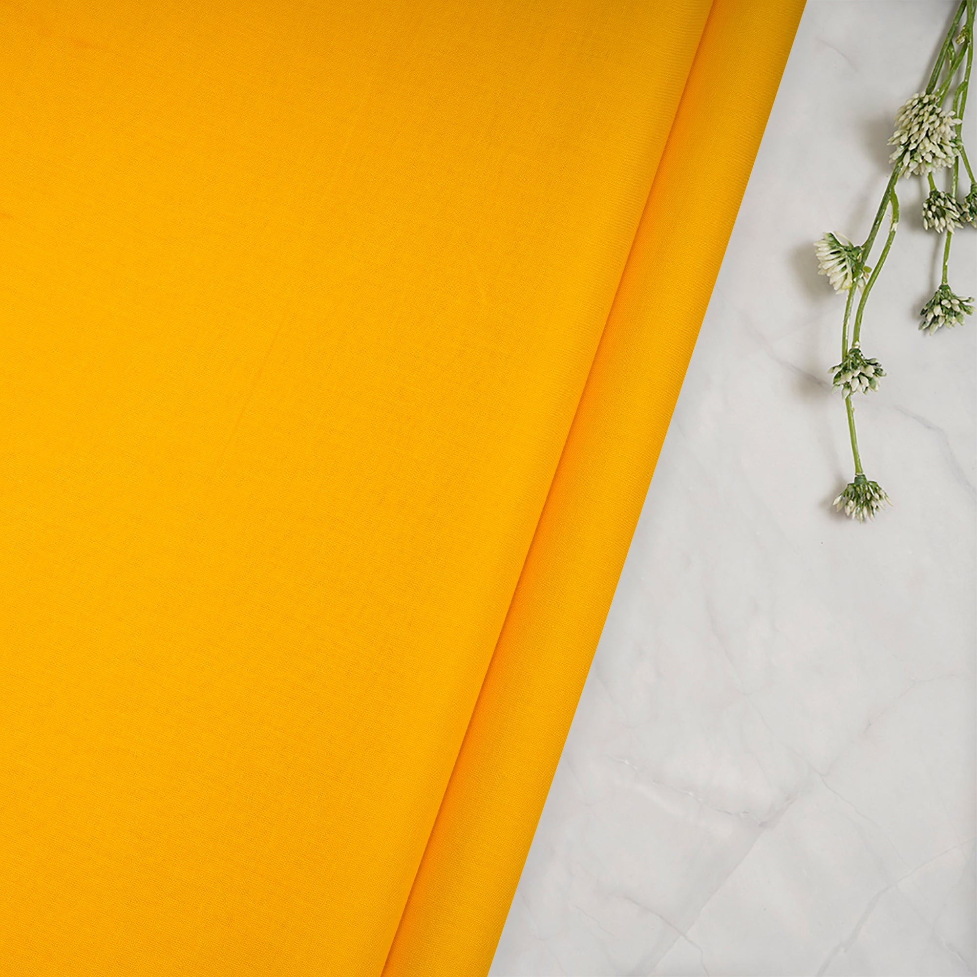 Lemon Chrome Dyed Voile Cotton Fabric