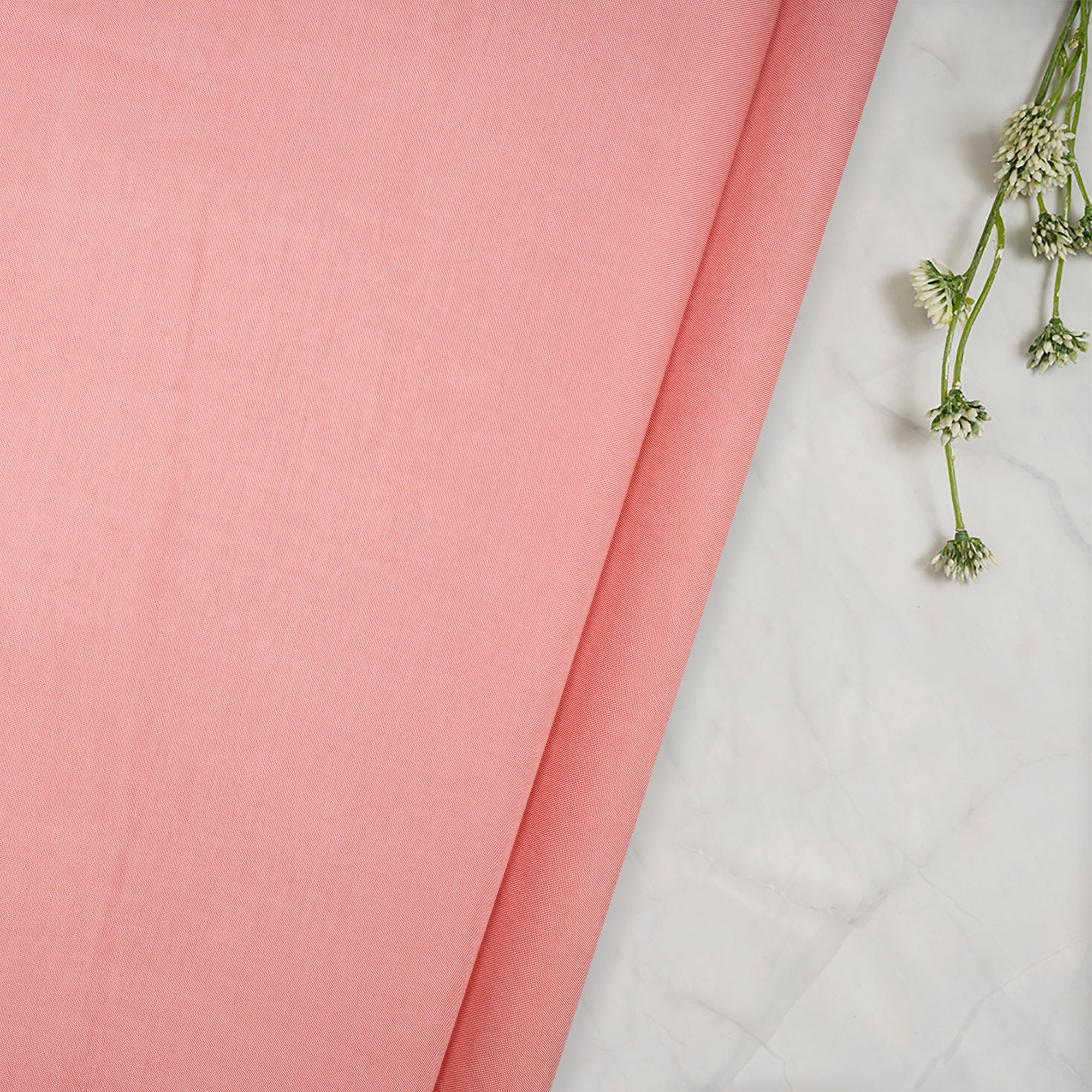 Peach Peice Dyed Plain Viscose Tafetta Fabric