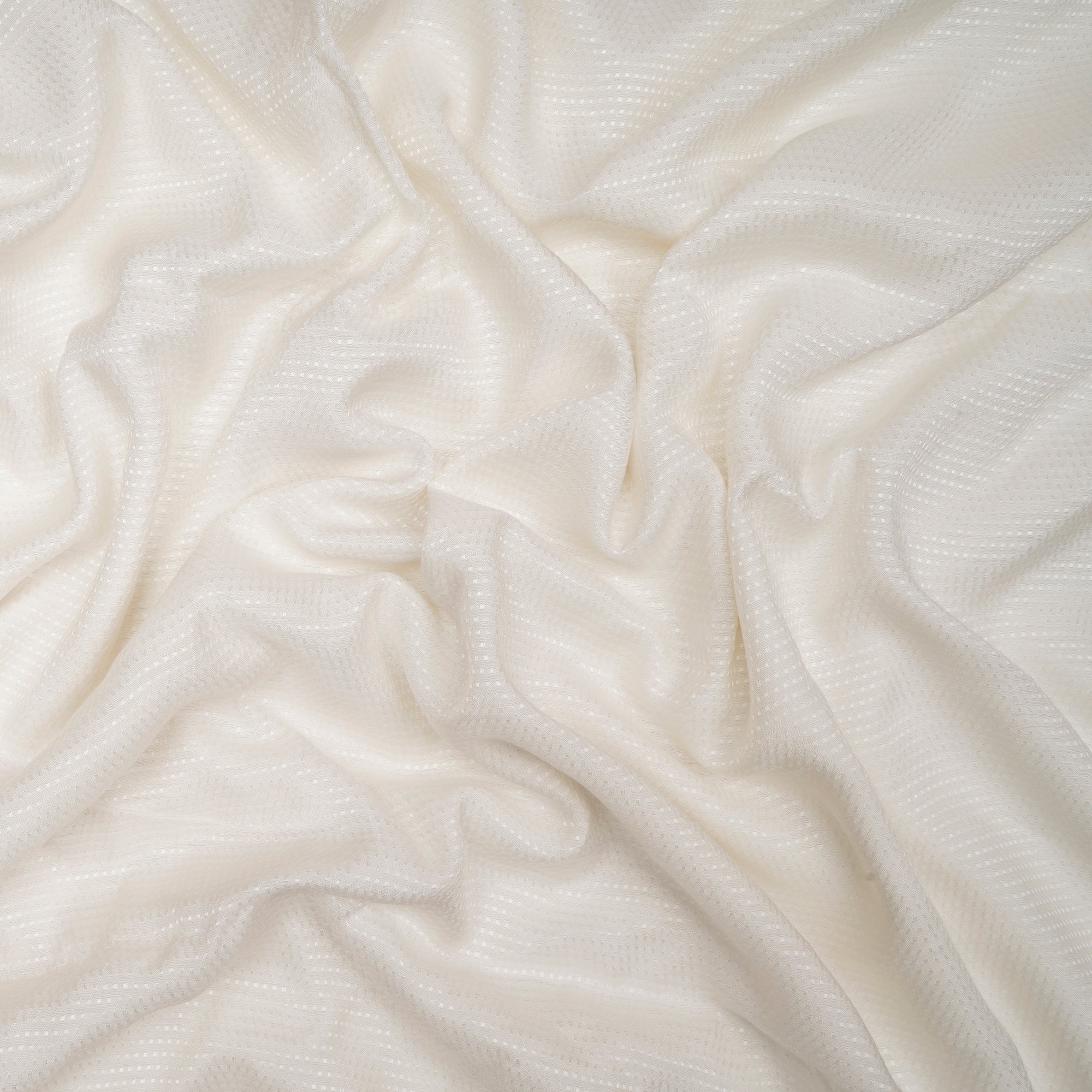 White Dyeable All Over Pattern Bemberg Dobby Fabric