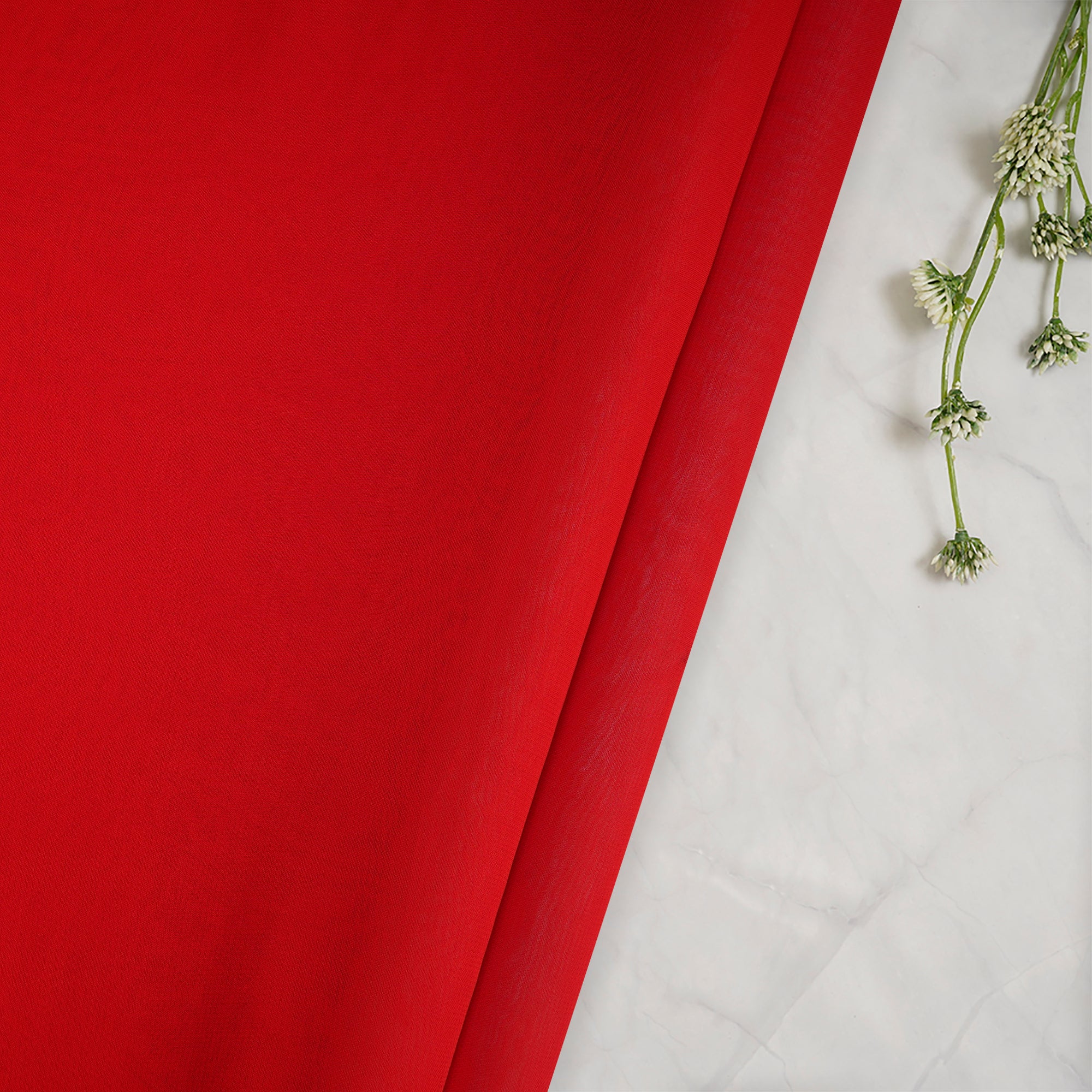 Red Color Piece Dyed Viscose Georgette Fabric