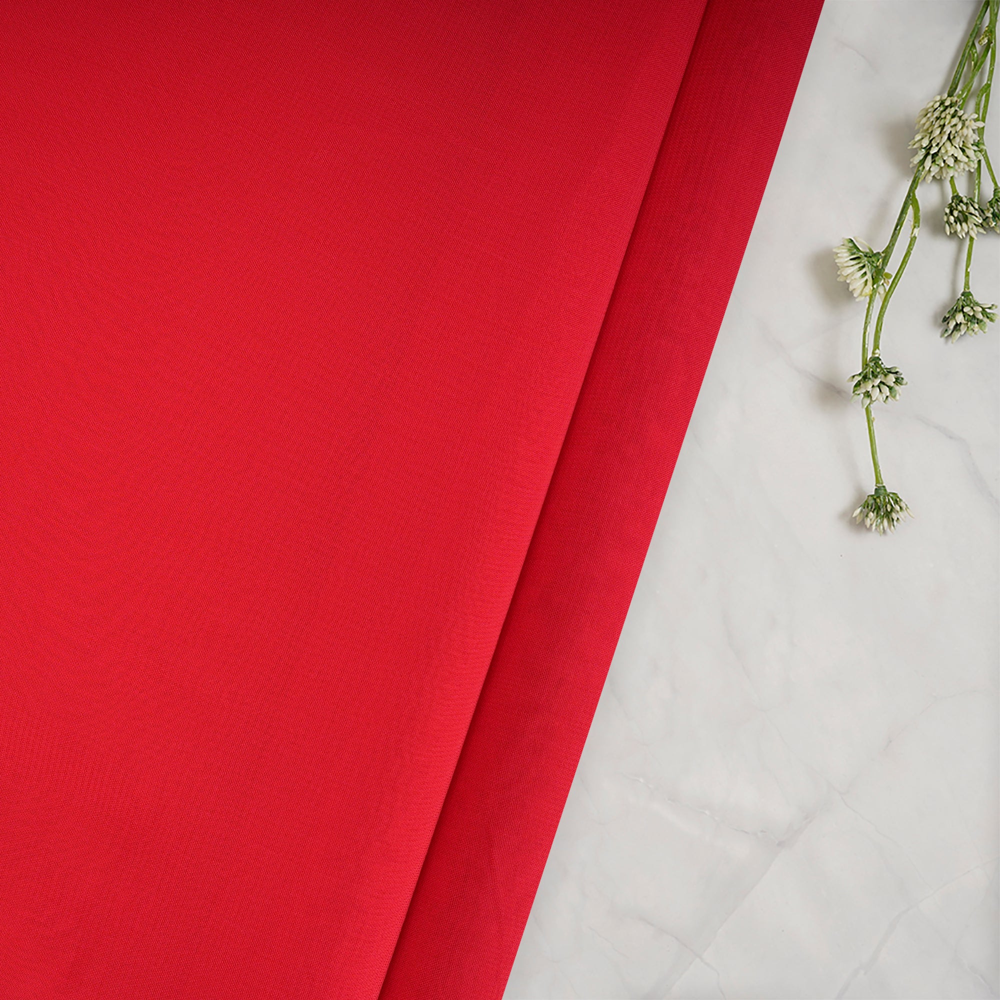 Red Color Piece Dyed Viscose Georgette Fabric