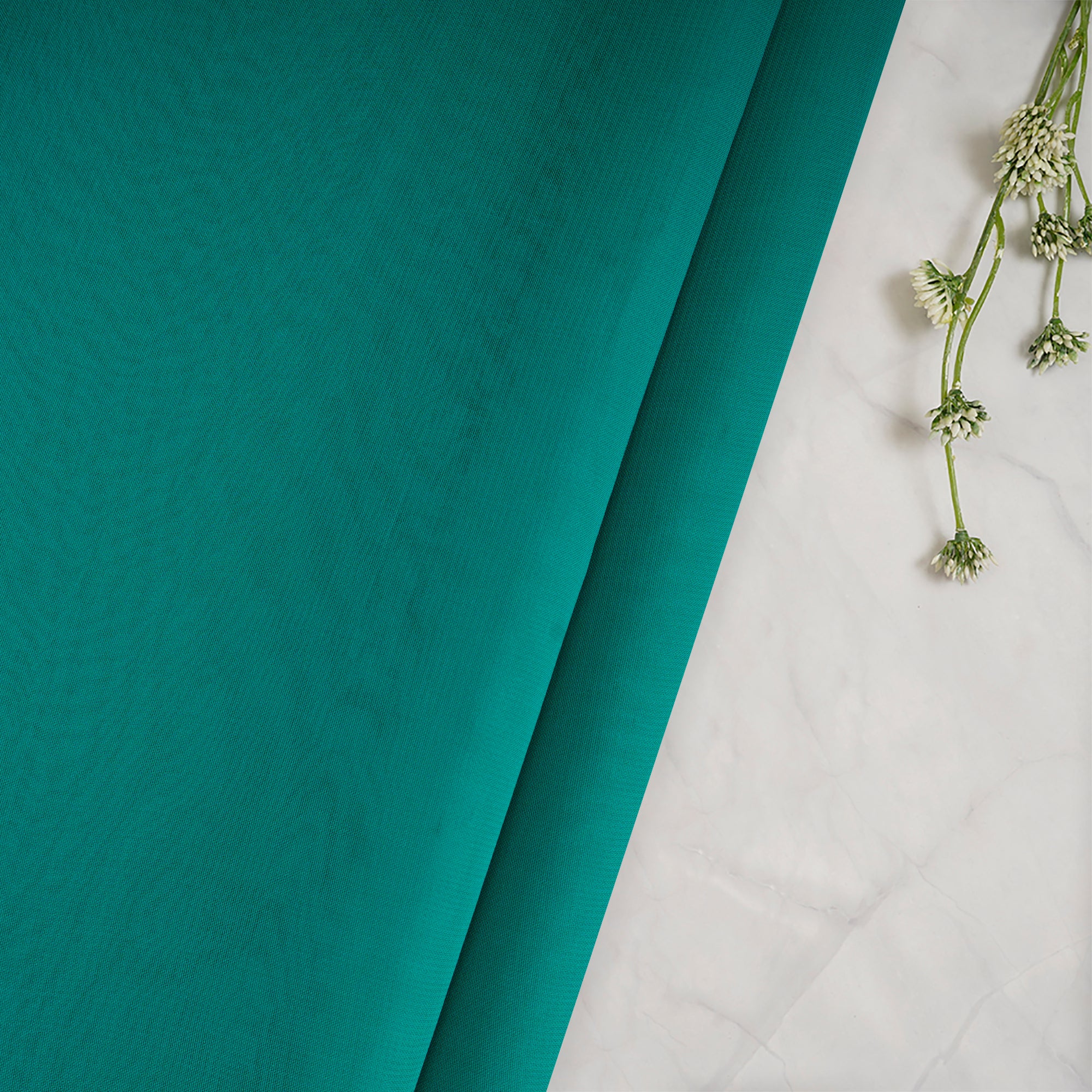 Aqua Green Color Piece Dyed Viscose Georgette Fabric