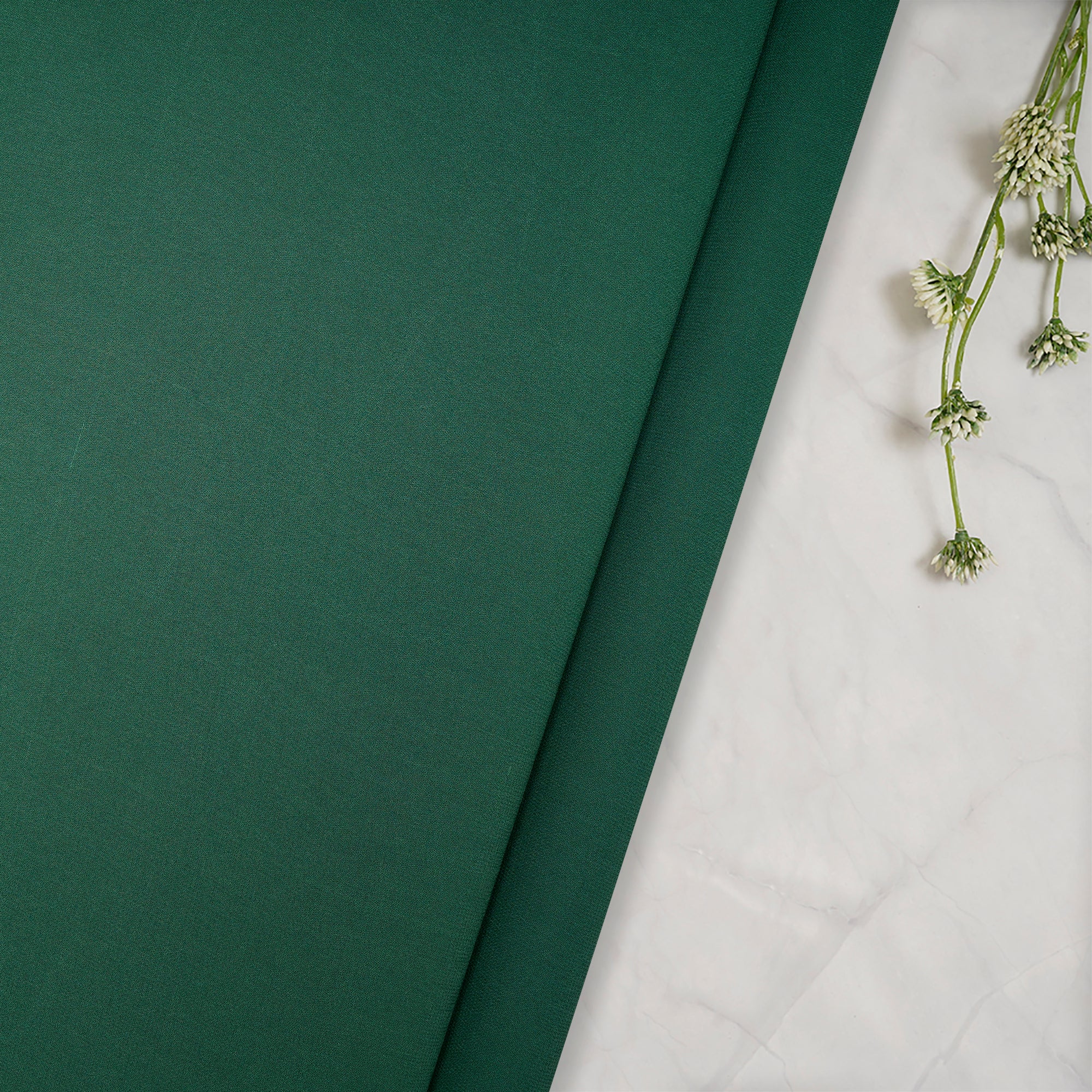 Bottle Green Piece Dyed Viscose Georgette Fabric