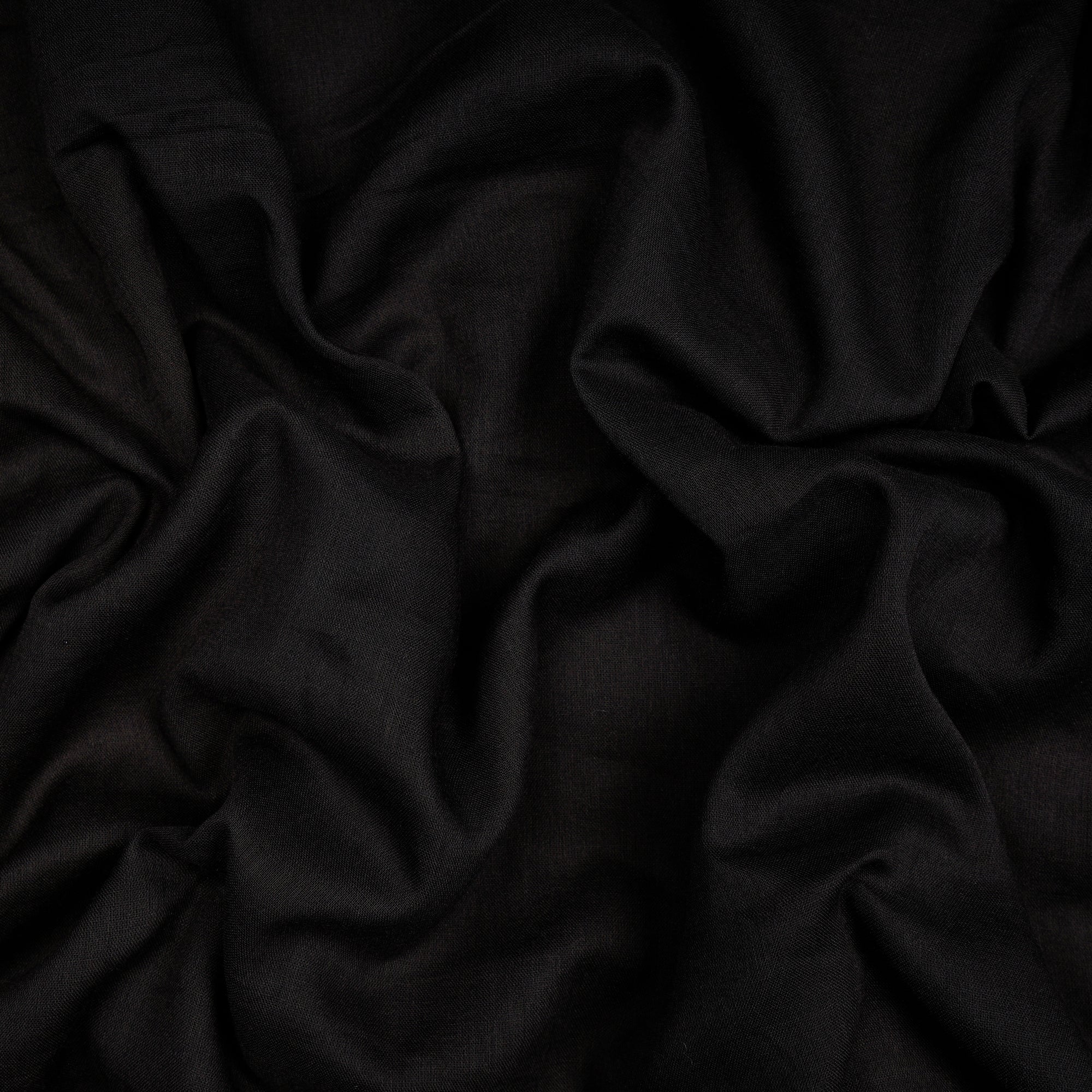 Black Plain Dyed Cotton Voile Fabric