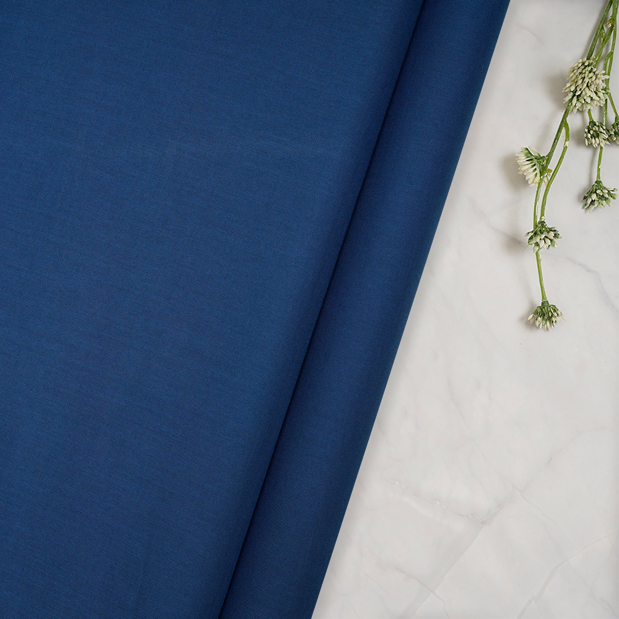 Blue Piece Dyed Fine Cotton Voile Fabric