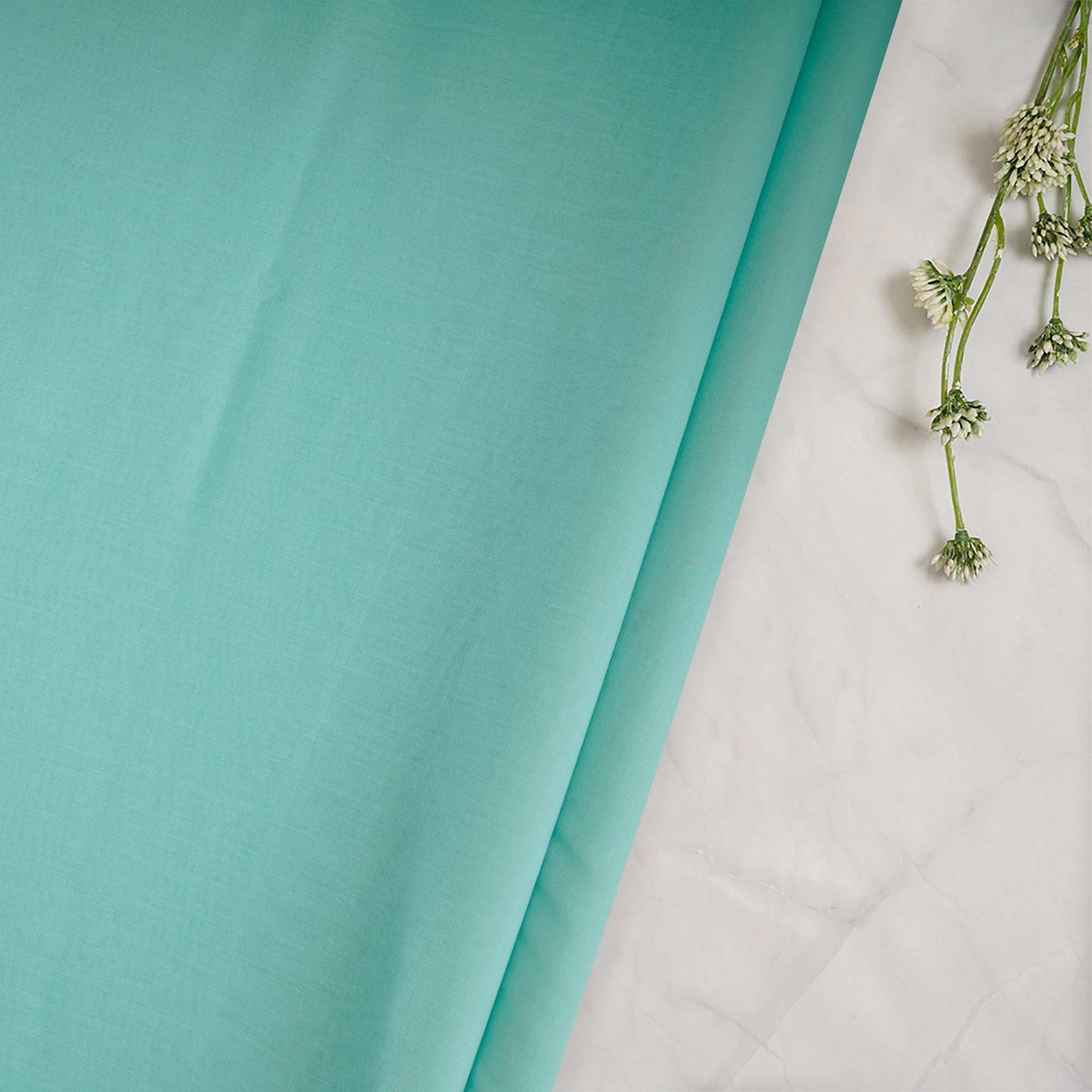 Seafoam Green Color Cotton Mulmul Fabric