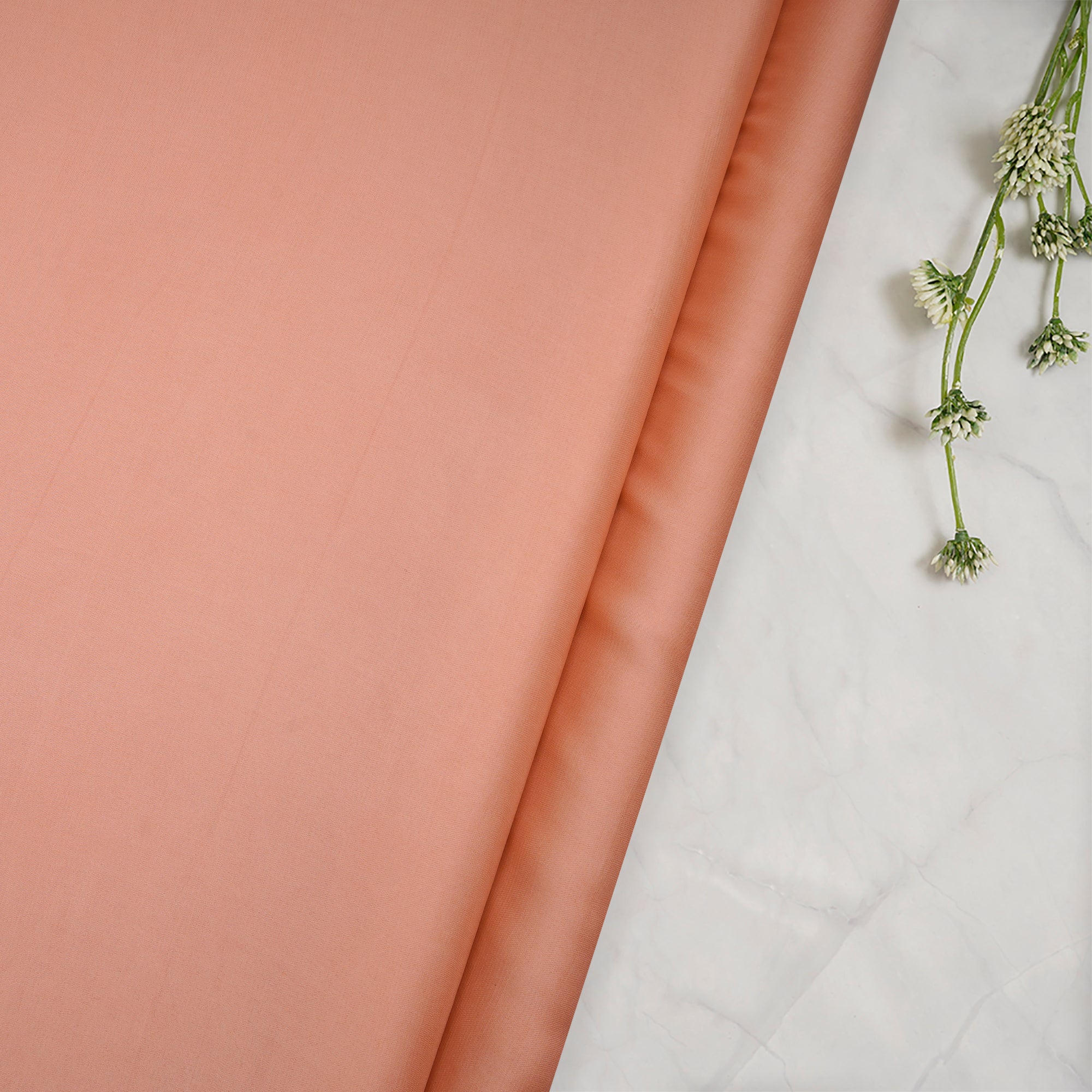 Peach Piece Dyed Bemberg (Cupro) Satin Georgette Fabric